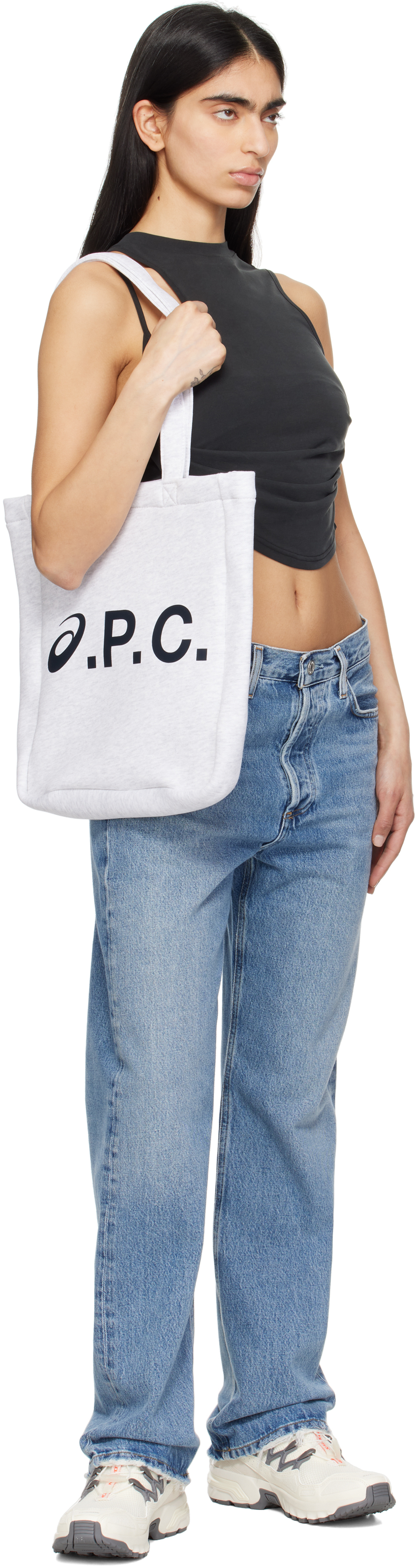 Apc Gray Asics Edition Lou Tote In Plb Heathered Light