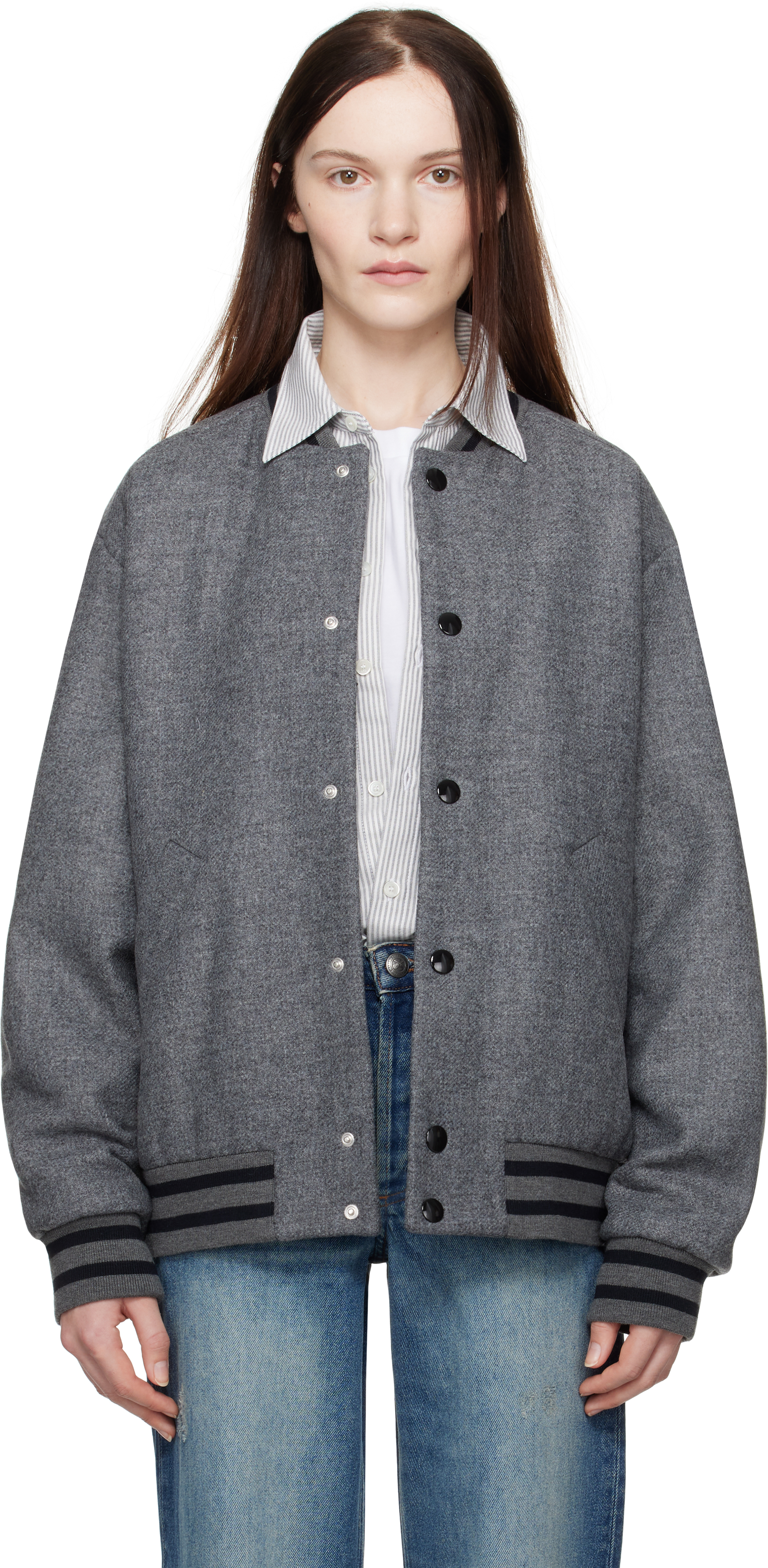 A. P.C. Gray Micky Bomber Jacket