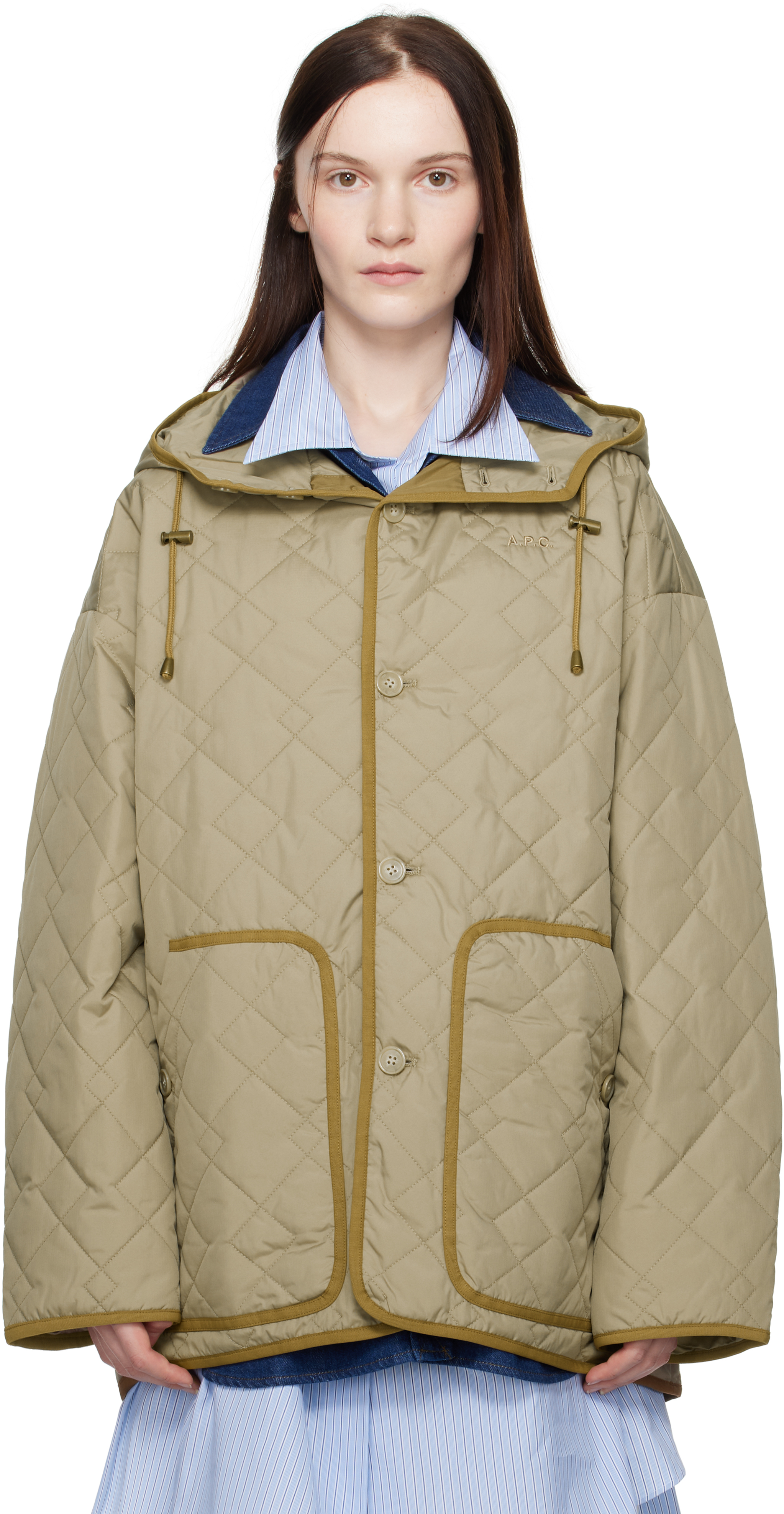 A.P.C.: Khaki Joseph Jacket | SSENSE A.P.C.: Khaki Joseph Jacket | SSENSE