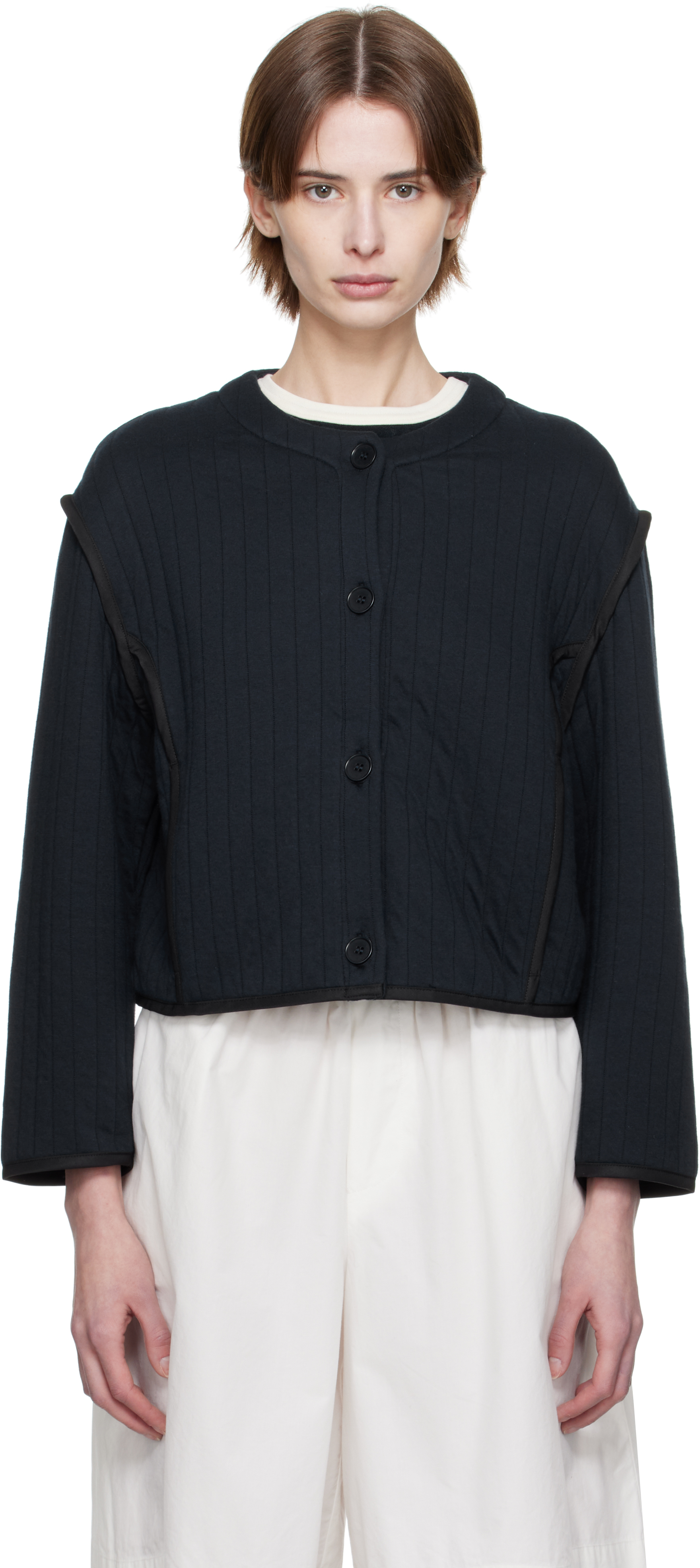 【関税込み】A.P.C. ネイビー Garance ジャケット A.P.C.: ネイビー Garance ジャケット | SSENSE 日本