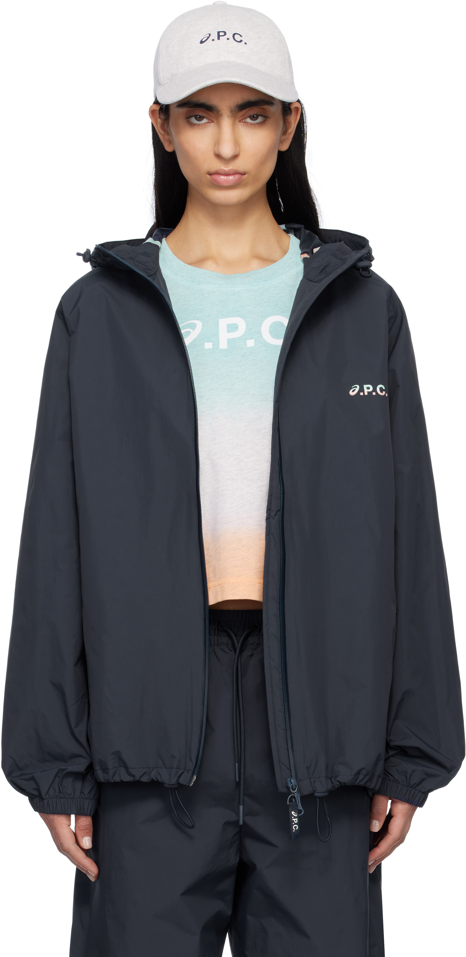 Apc Navy Asics Edition Meadow Jacket In Iak Dark Navy