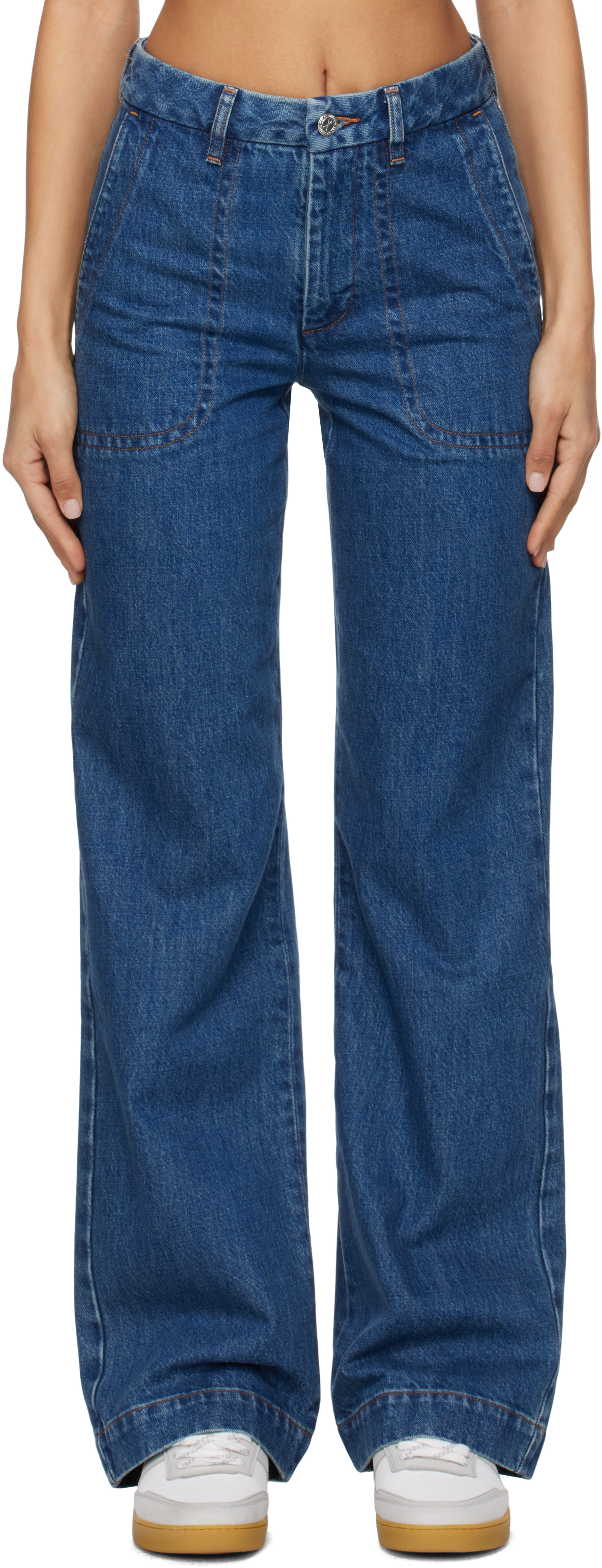 【関税&送料込】A.P.C. Jeans Seaside A.P.C.: Blue Seaside Jeans | SSENSE