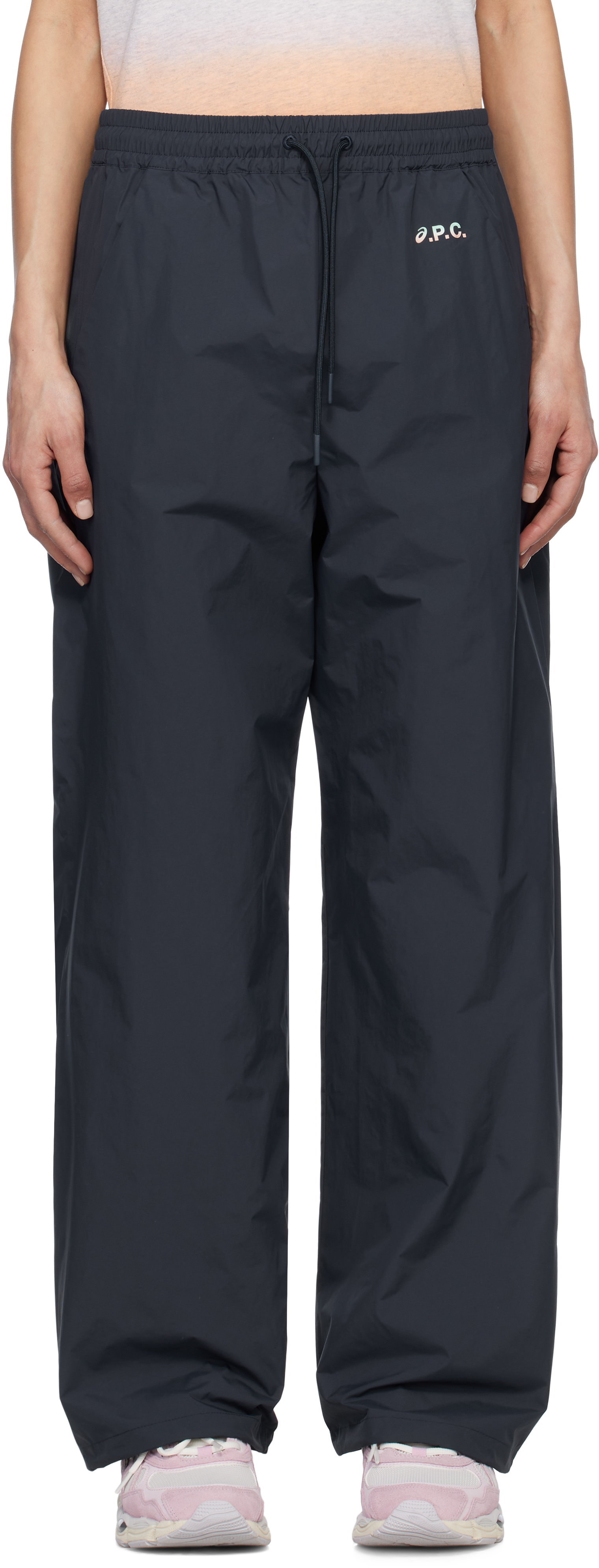 Apc Navy Asics Edition Haze Sweatpants In Iak Dark Navy