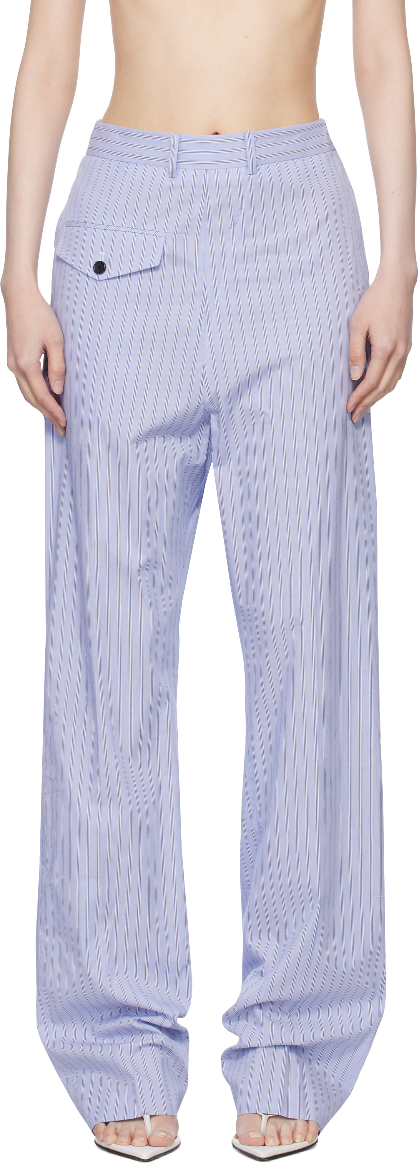 Blue Stripe Front Pocket Lounge Pants