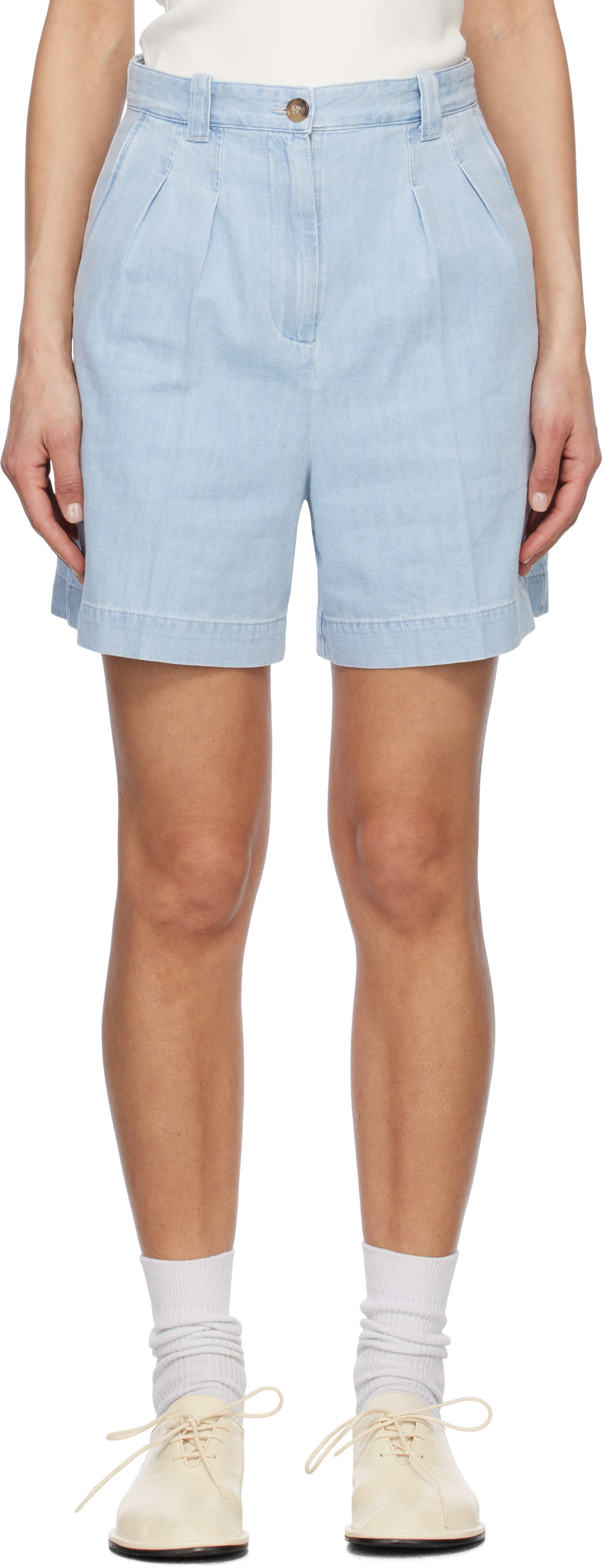 A. P.C. Blue Nola Denim Shorts