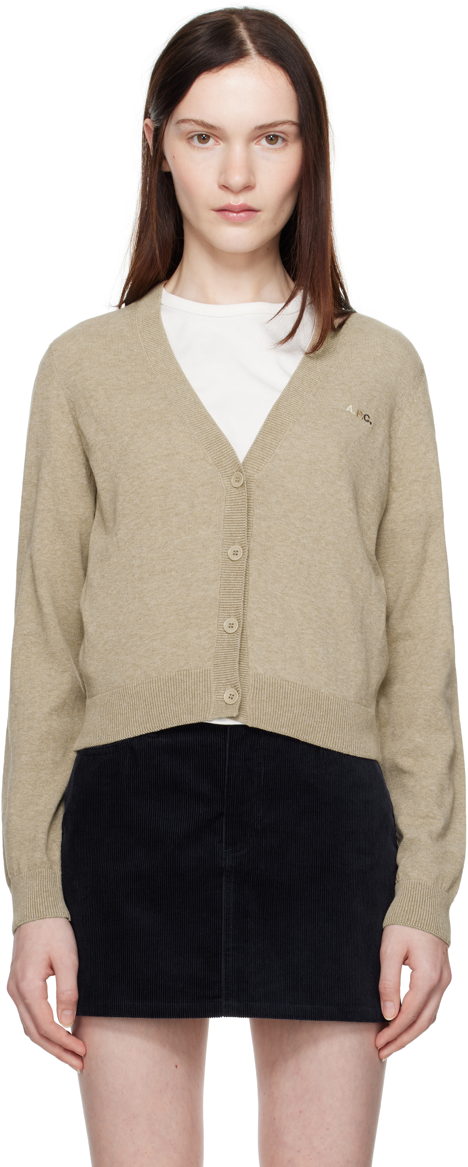 A. P.C. Beige Josephine Cardigan