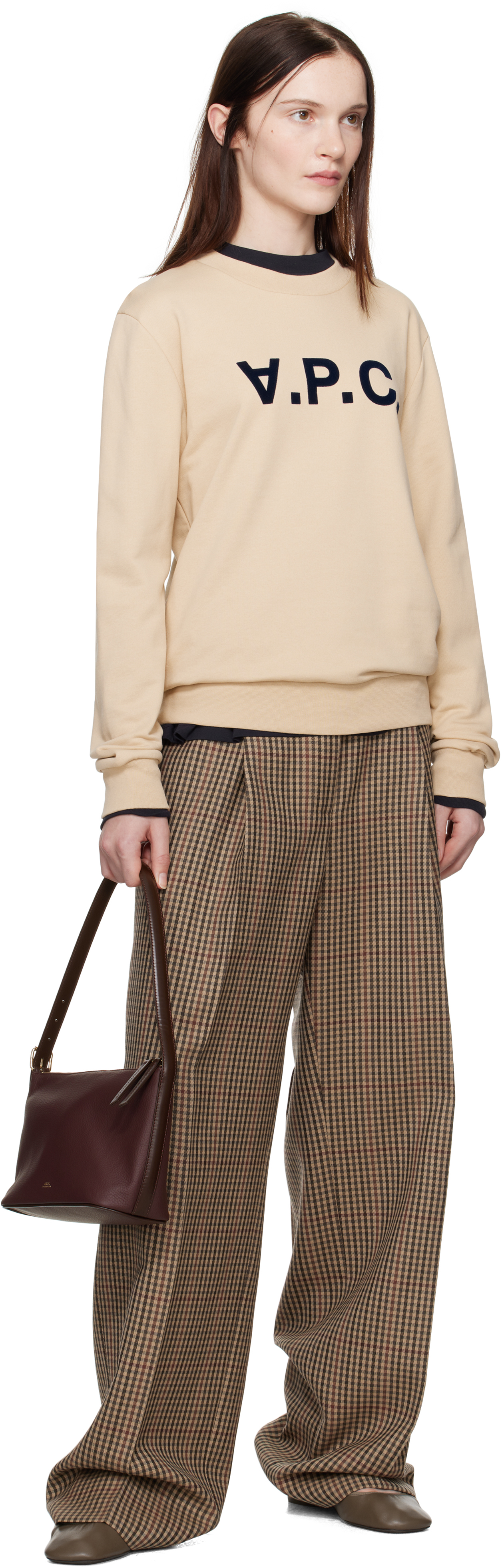 Apc Beige Standard Grand 'vpc' Sweatshirt In Beige / Dark Navy