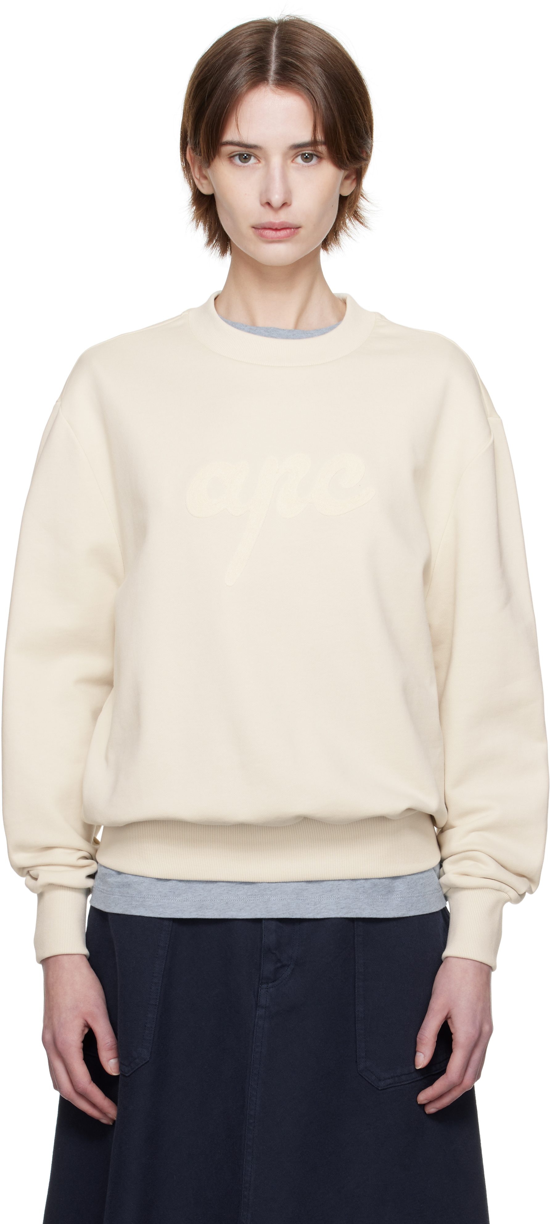 ★OAMC★ Asent Sweatshirt Ecru 23E28OAK12FLTOA016257 Half zip heavy sweat - Buttercream – KnowledgeCotton Apparel