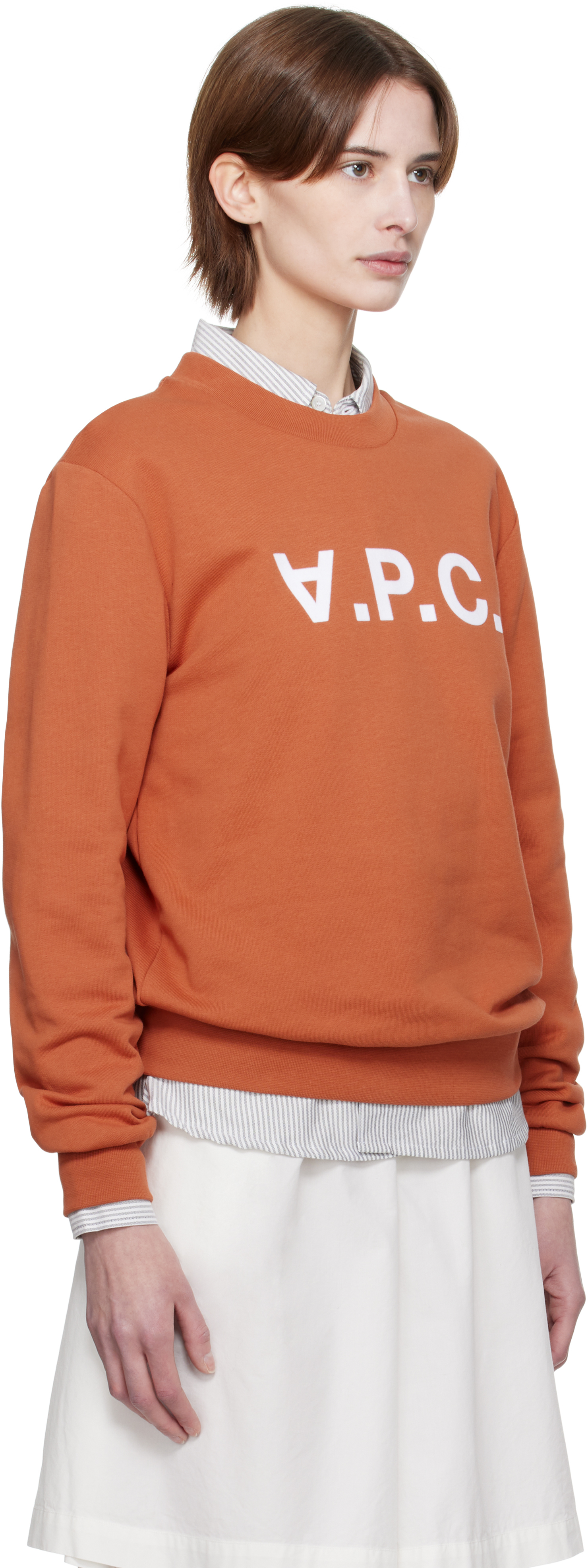 Apc Orange Standard Grand Vpc Sweatshirt In Terracotta/blanc