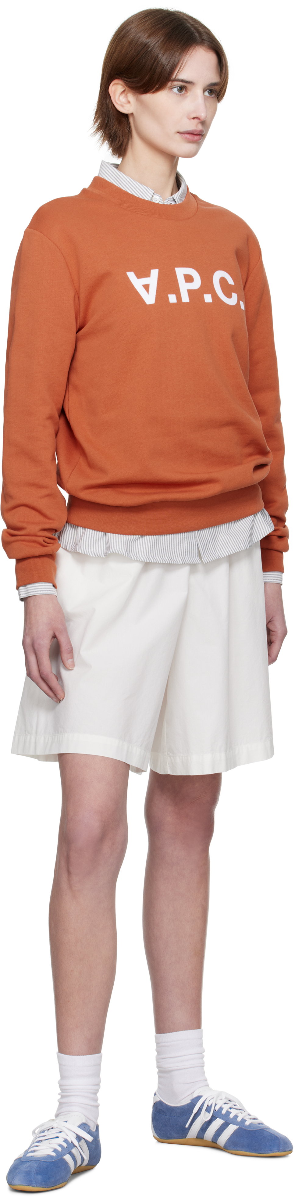 Apc Orange Standard Grand Vpc Sweatshirt In Terracotta/blanc