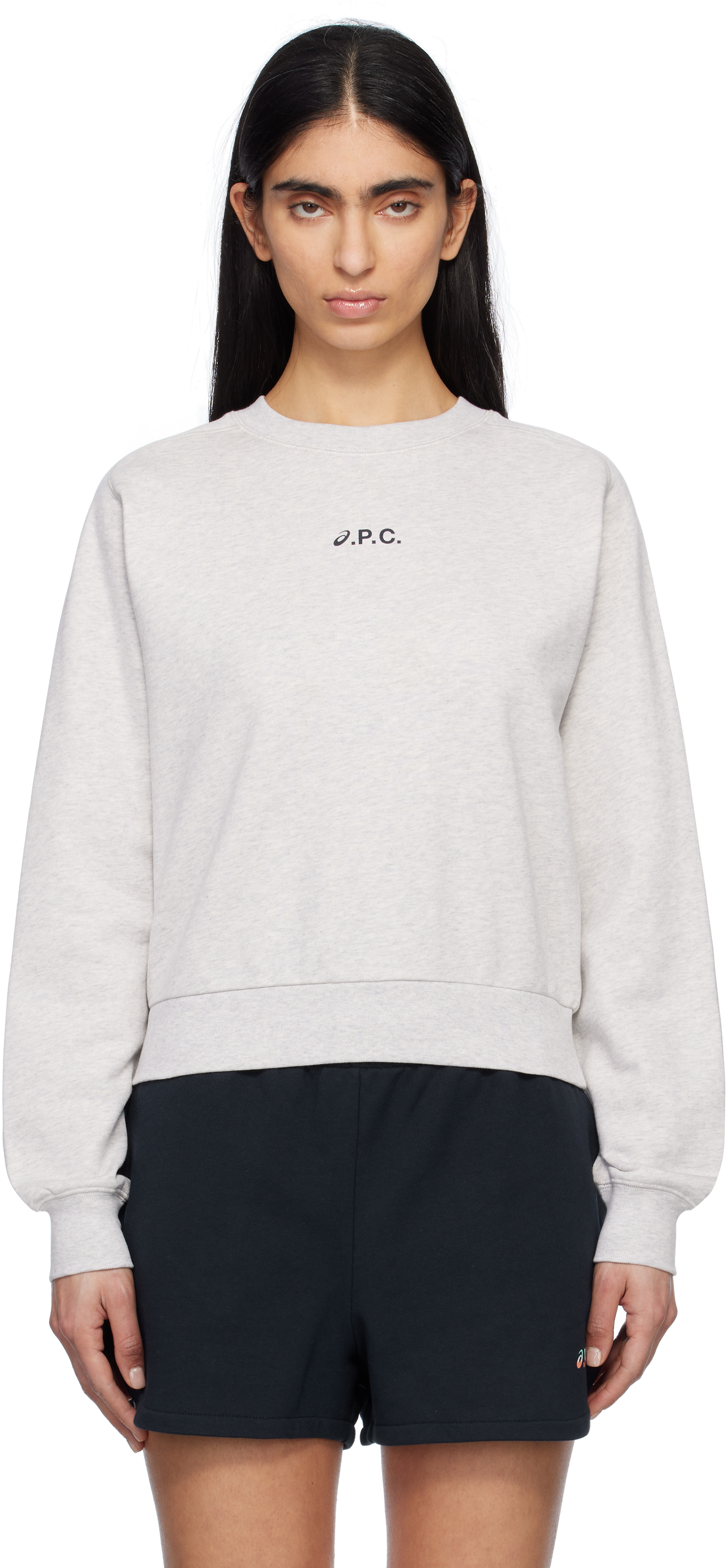 A. P.C. Navy ASICS Edition Stone Sweatshirt