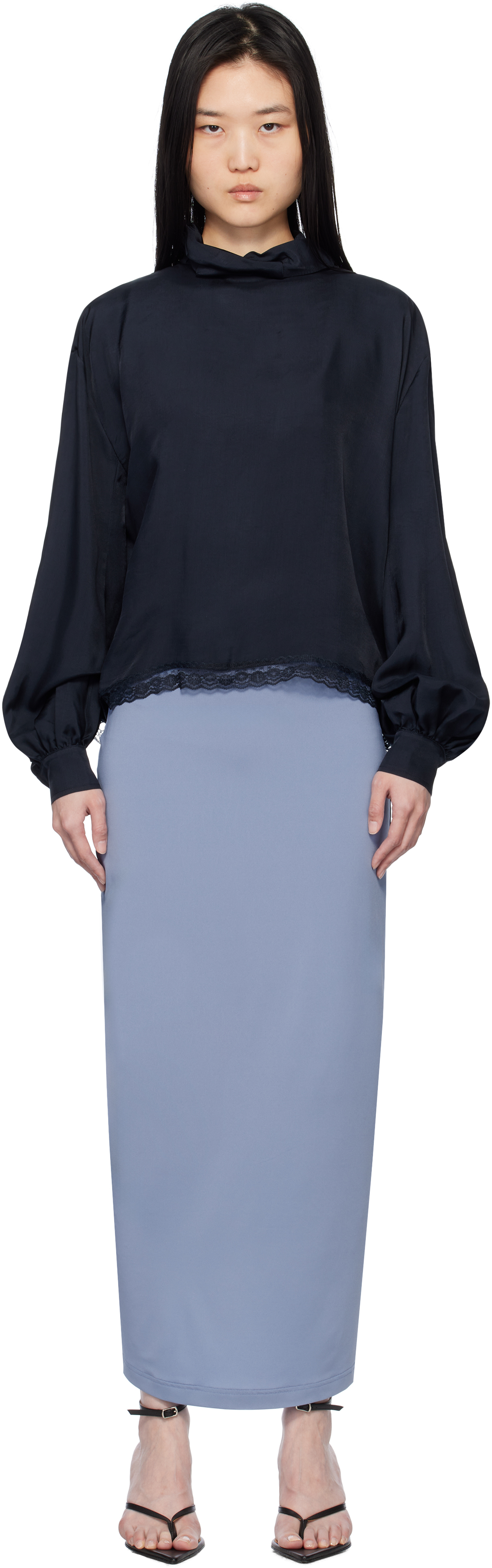 Navy Two Way Blouse