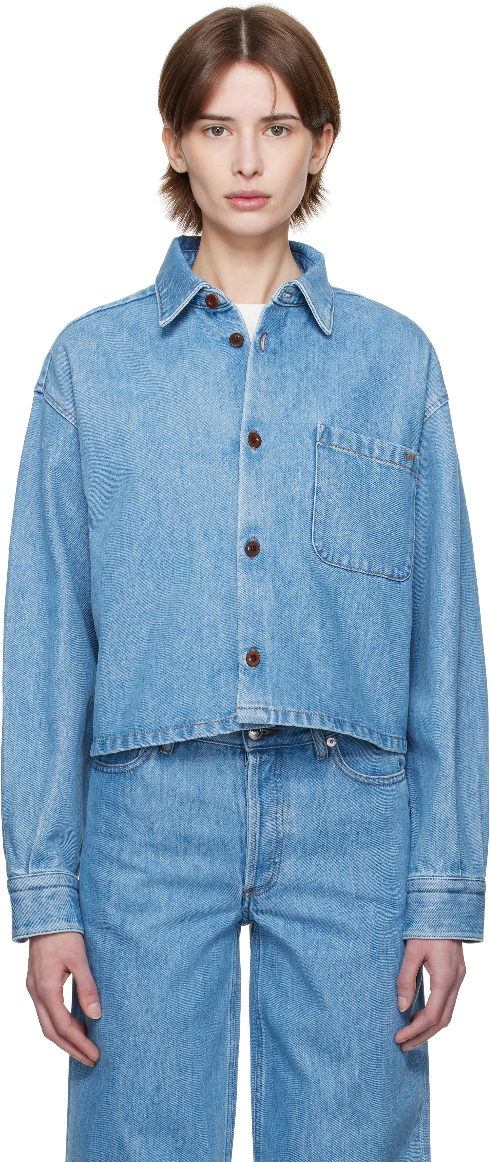 A. P.C. Blue Samantha Denim Overshirt