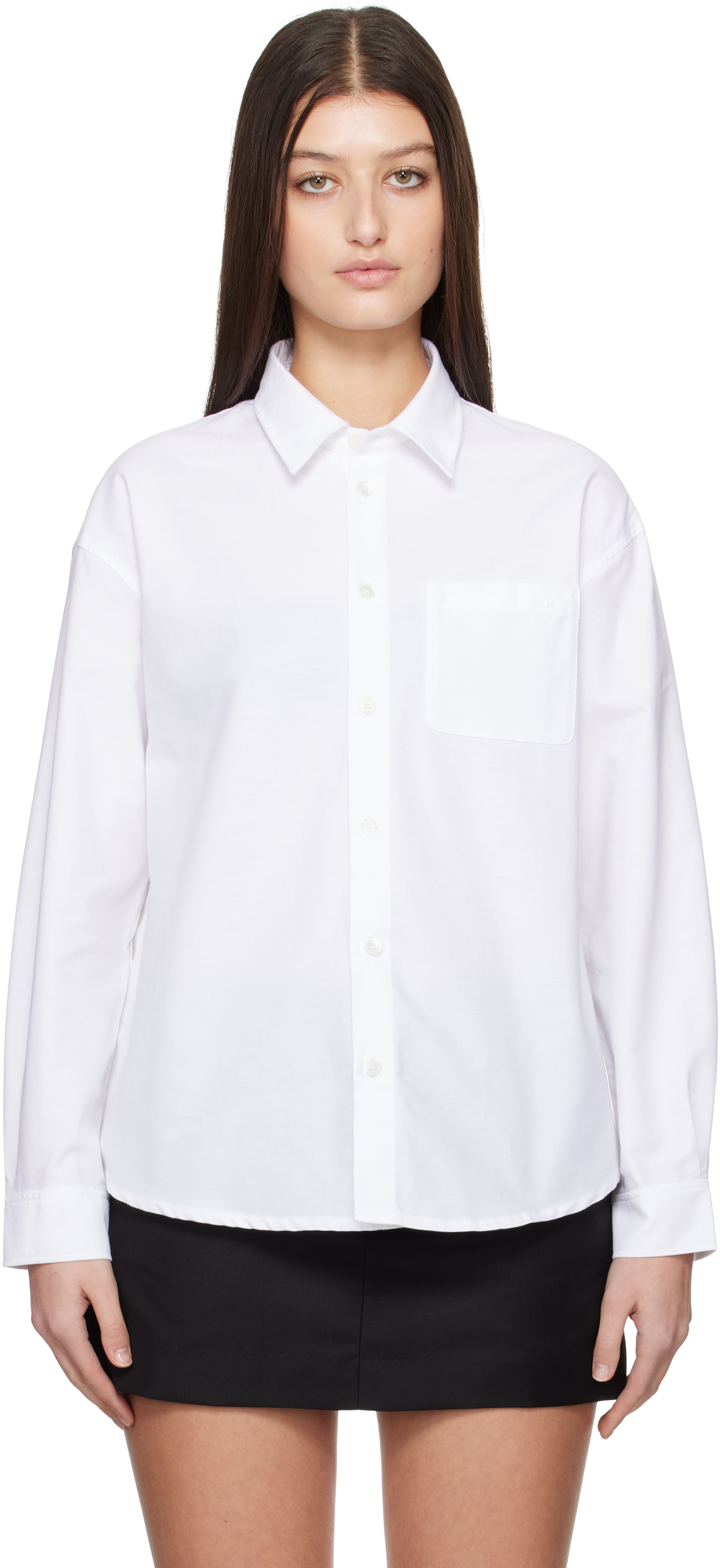 A. P.C. White 
Boyfriend Avec Logo
 Shirt