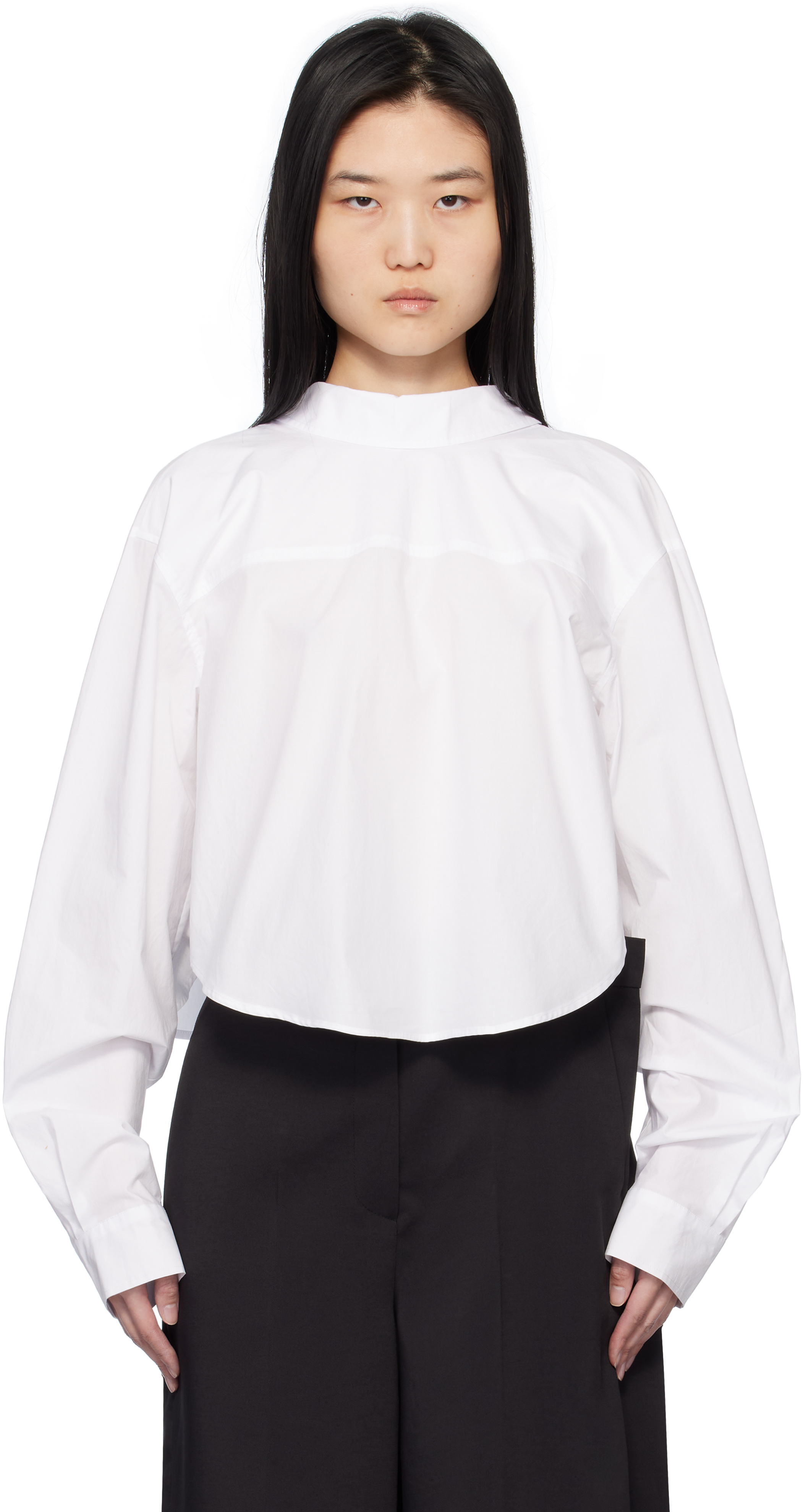 Pushbutton White Two Way Shirt