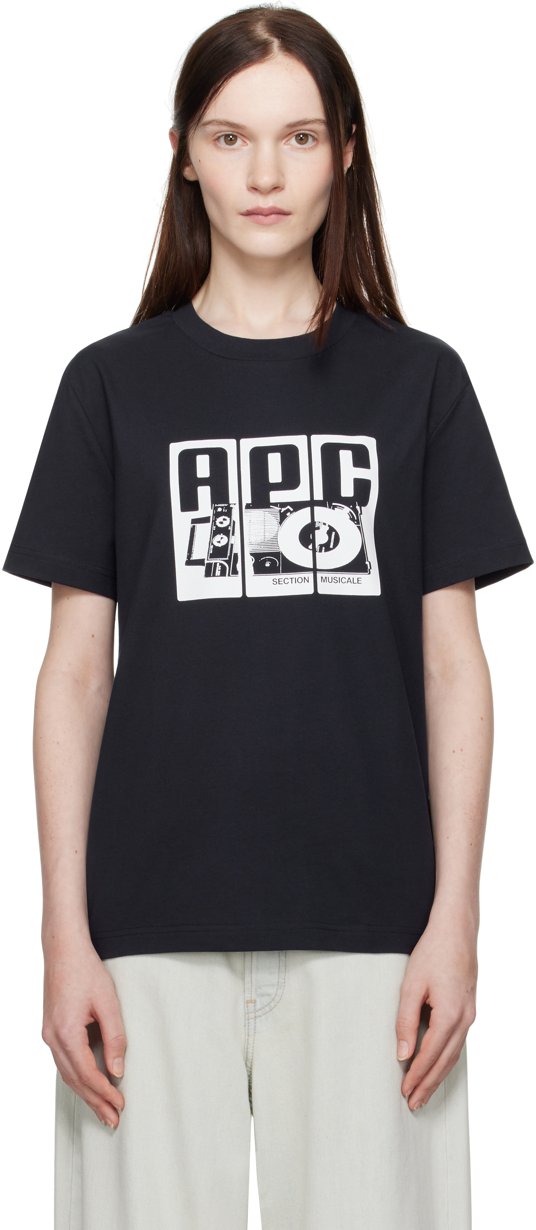 A. P.C. Navy Platine T-shirt