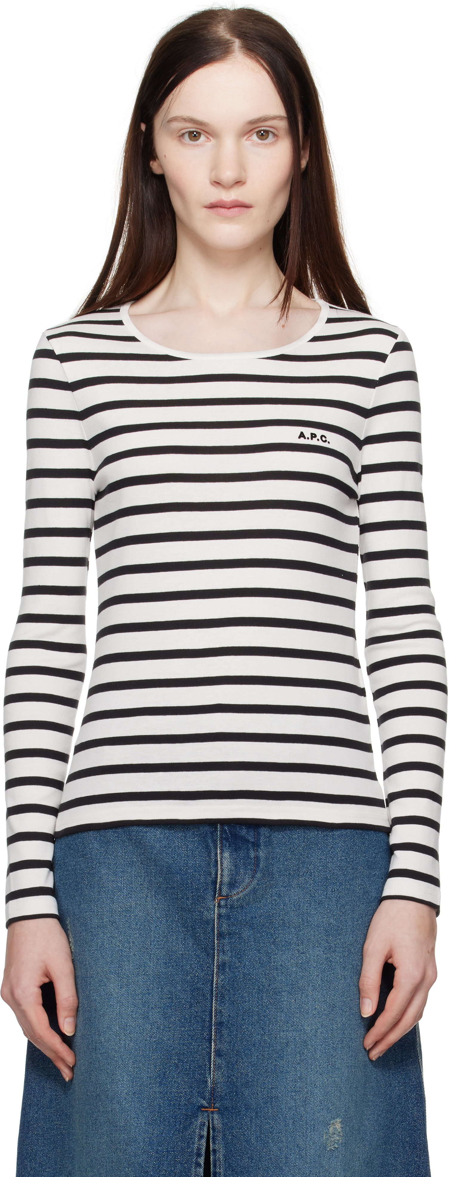 A. P.C. White & Black Thelma T-shirt