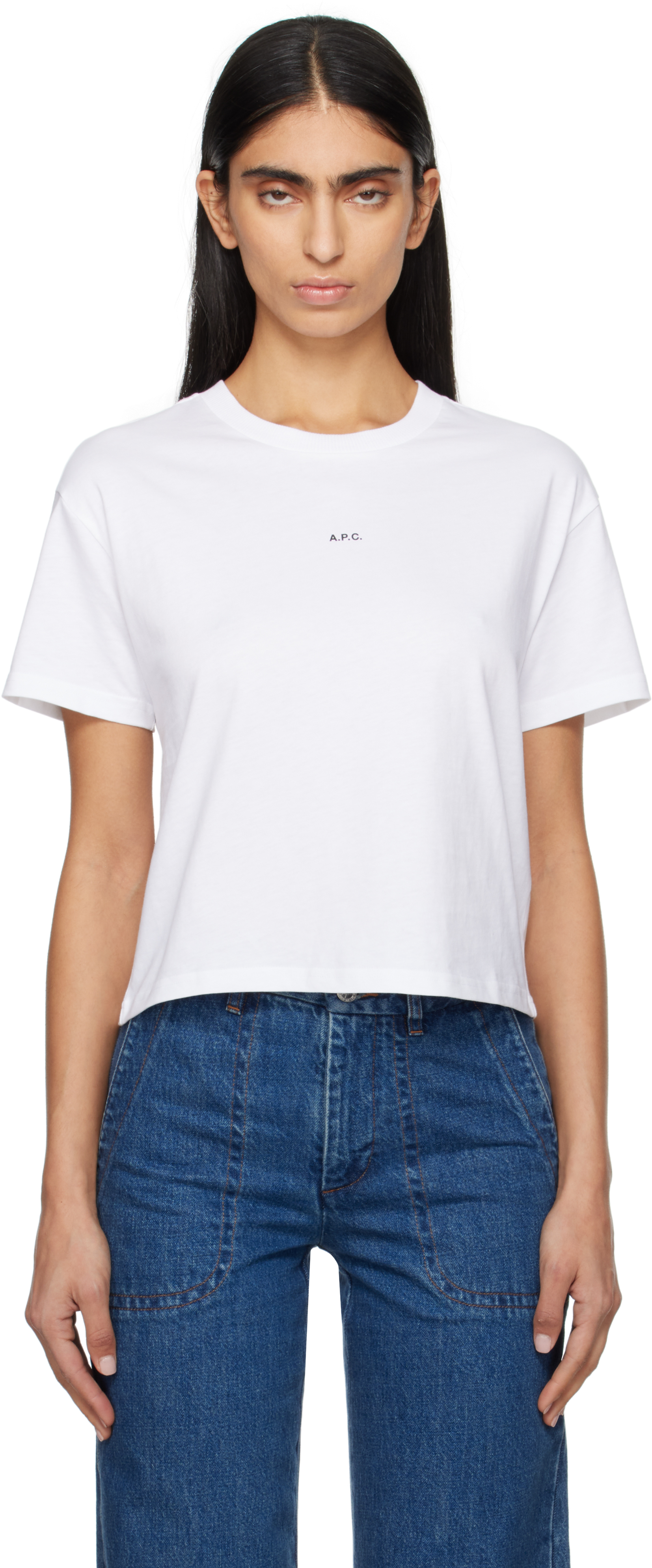 A.P.C.のホワイト マイクロロゴ ボクシー Tシャツがセール中