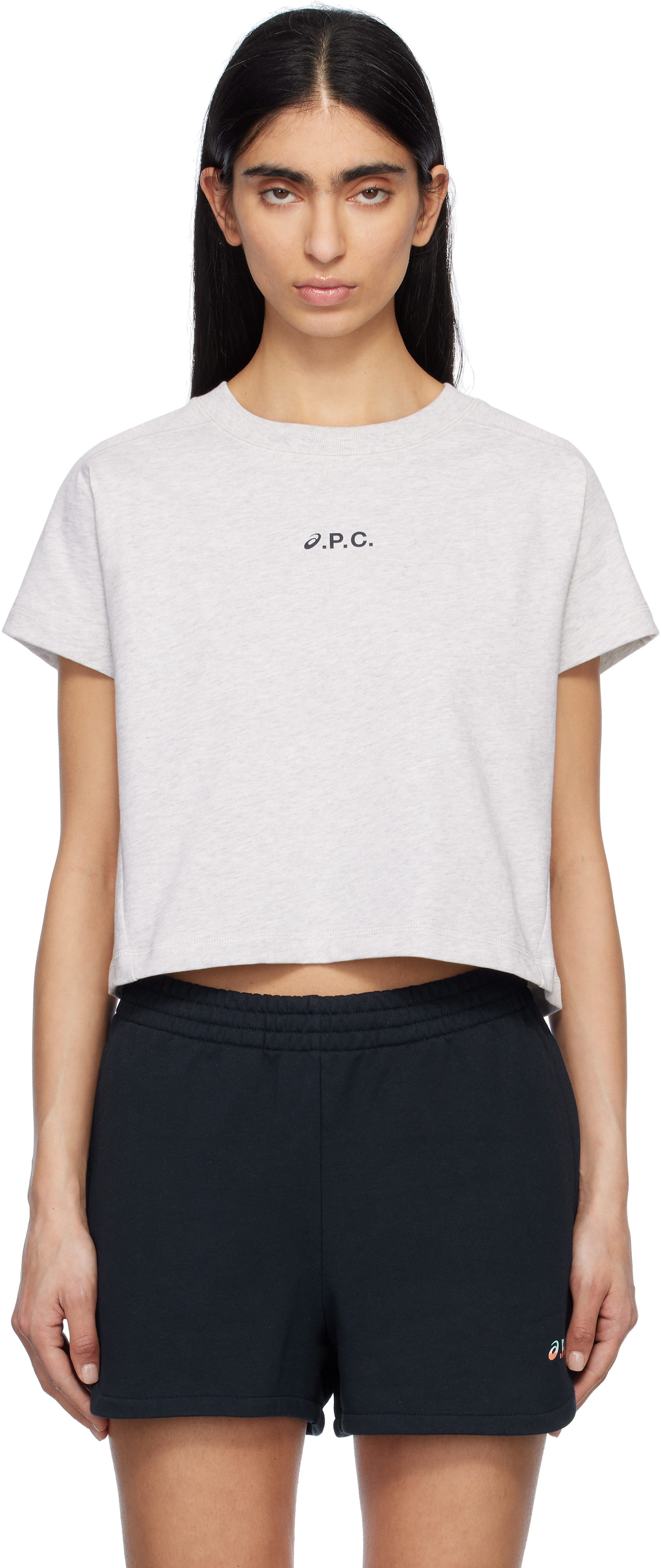 Shop Apc Gray Asics Edition Cloud T-shirt In Plb Heathered Light