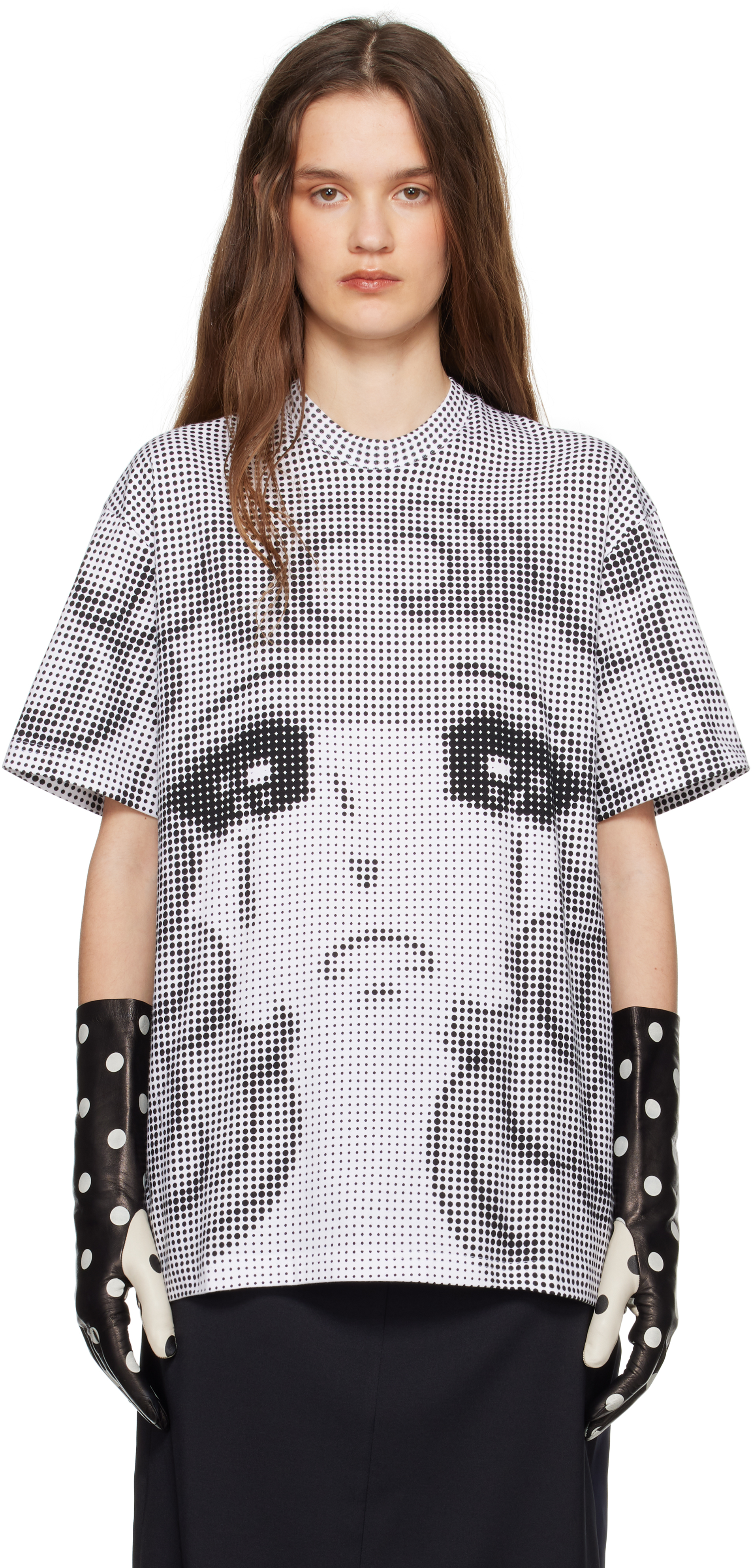 Black & White Pixel Crying Girl T-shirt