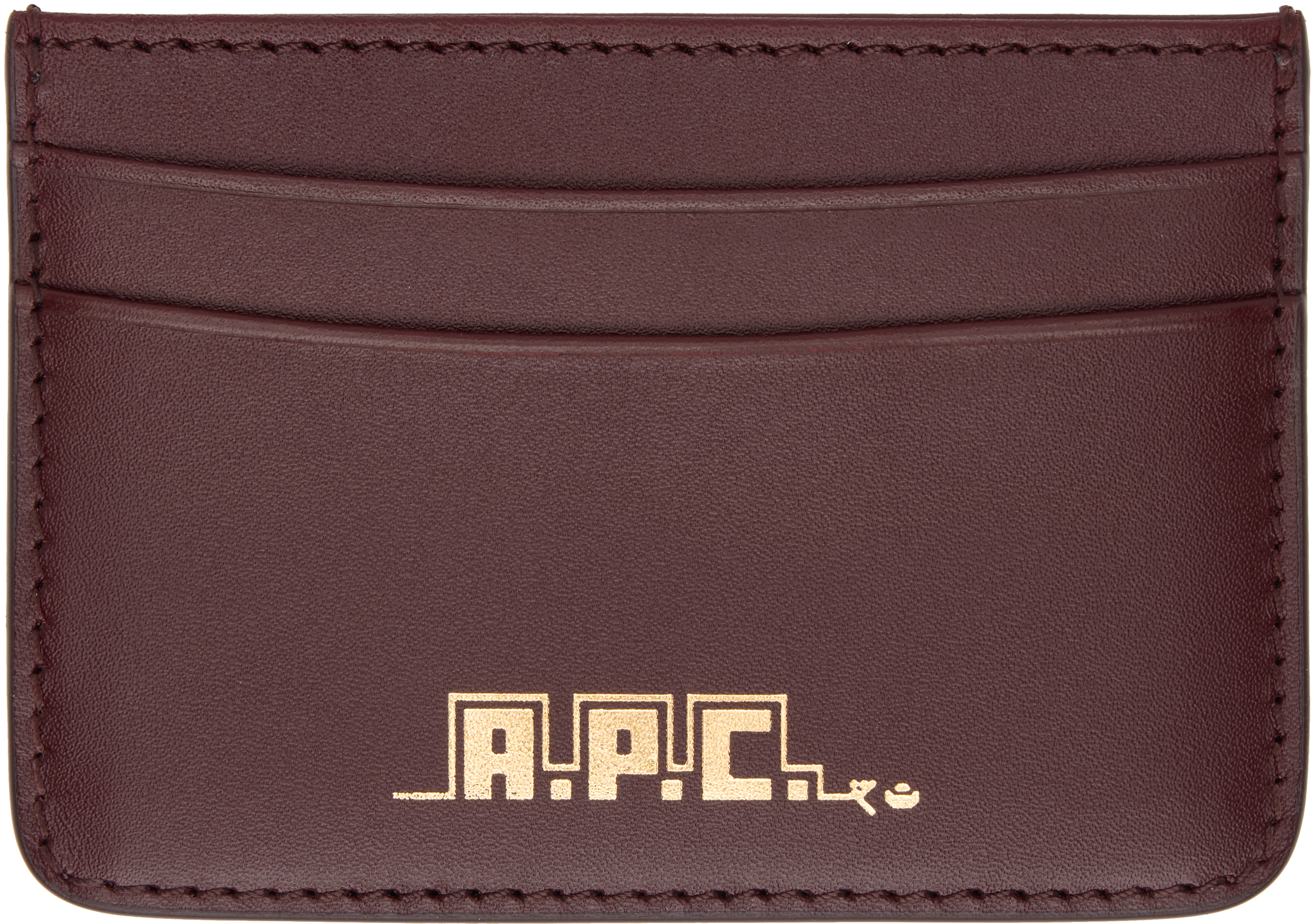 A. P.C. Burgundy André Card Holder