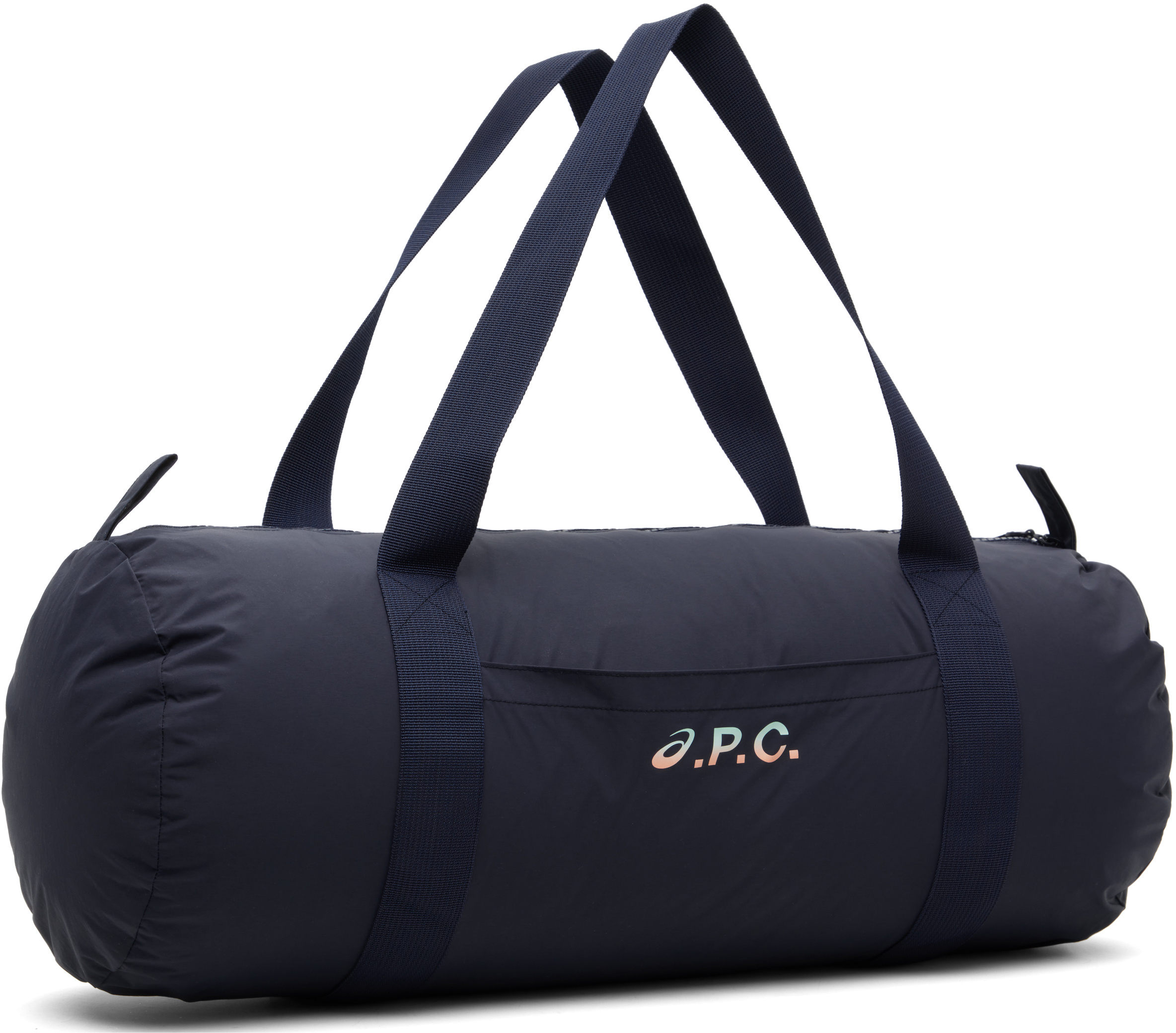 Apc Navy Asics Edition Gym Duffle Bag In Iak Dark Navy