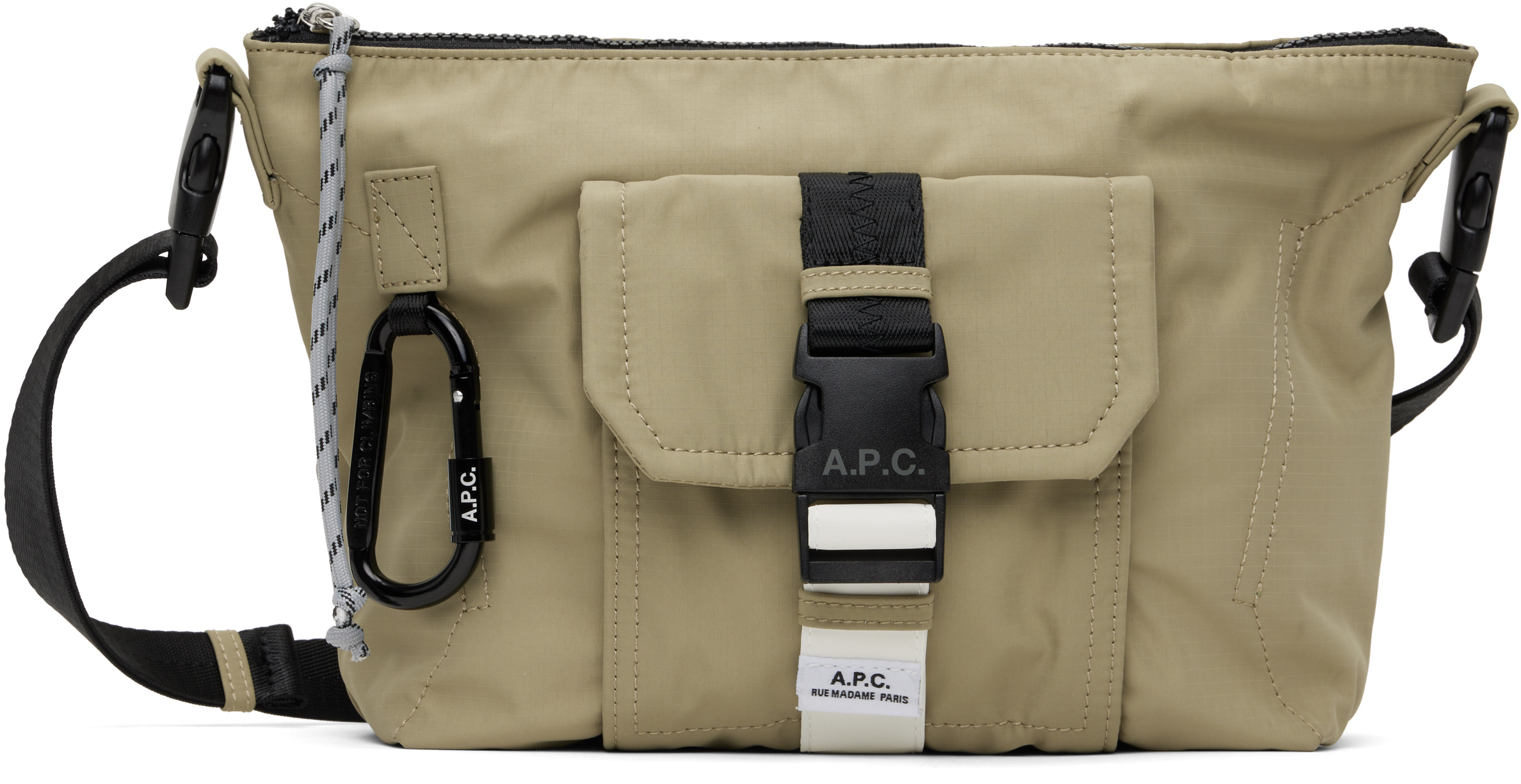 A.P.C.のカーキ Trek サッチェルバッグがセール中