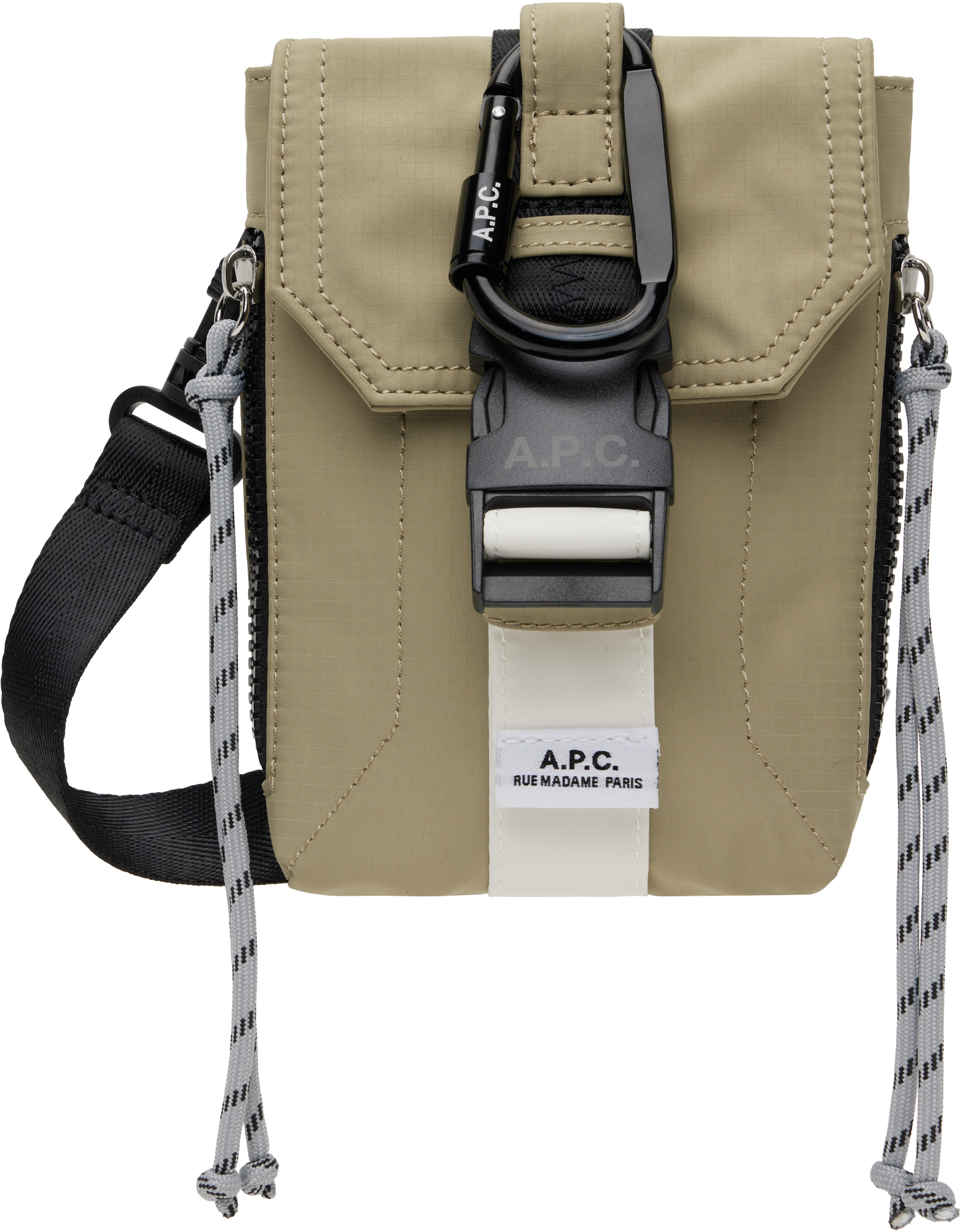 A. P.C. Khaki Trek Crossbody Pouch