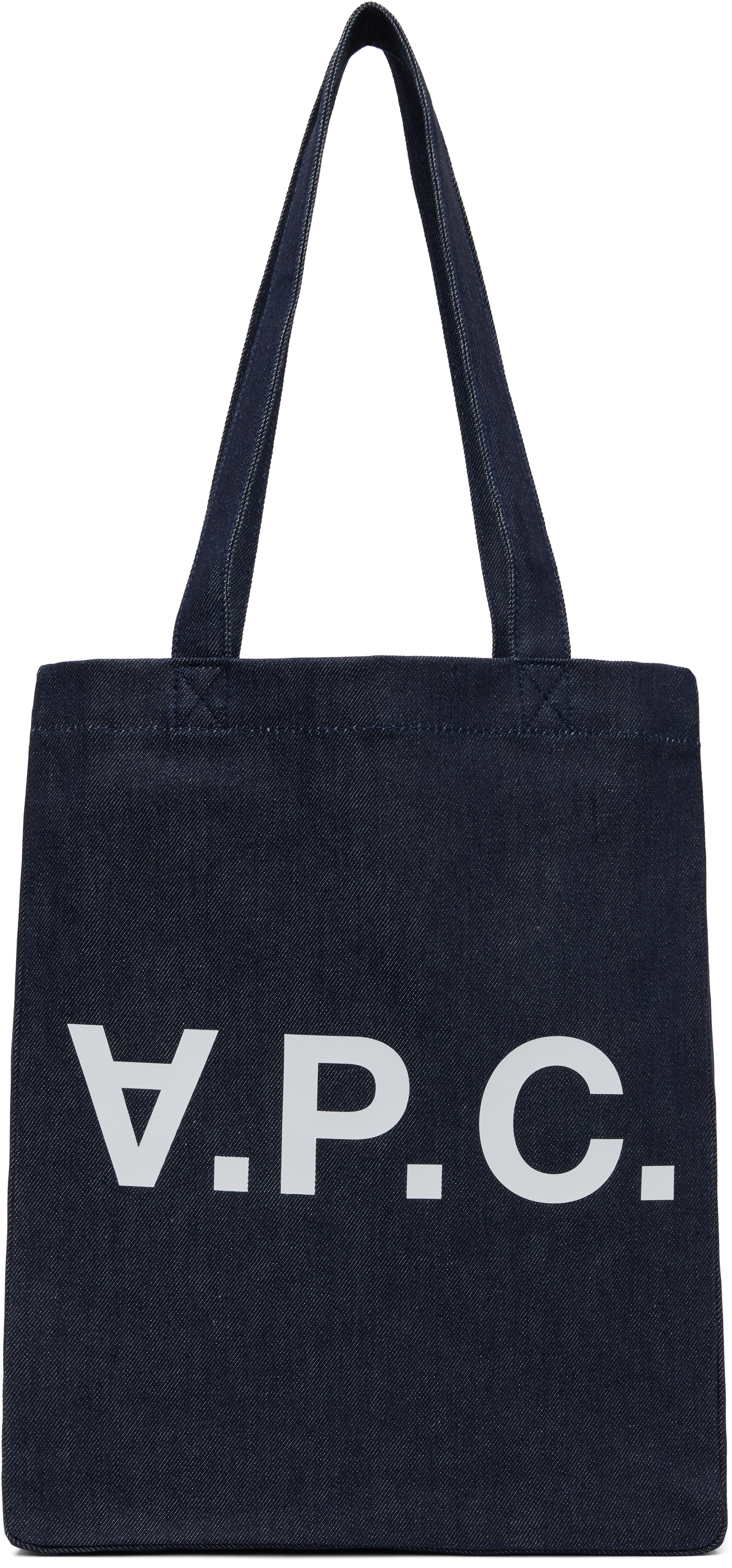 【関税込み】A.P.C. ネイビー Laure トートバッグ A.P.C.: ネイビー Laure トートバッグ | SSENSE 日本