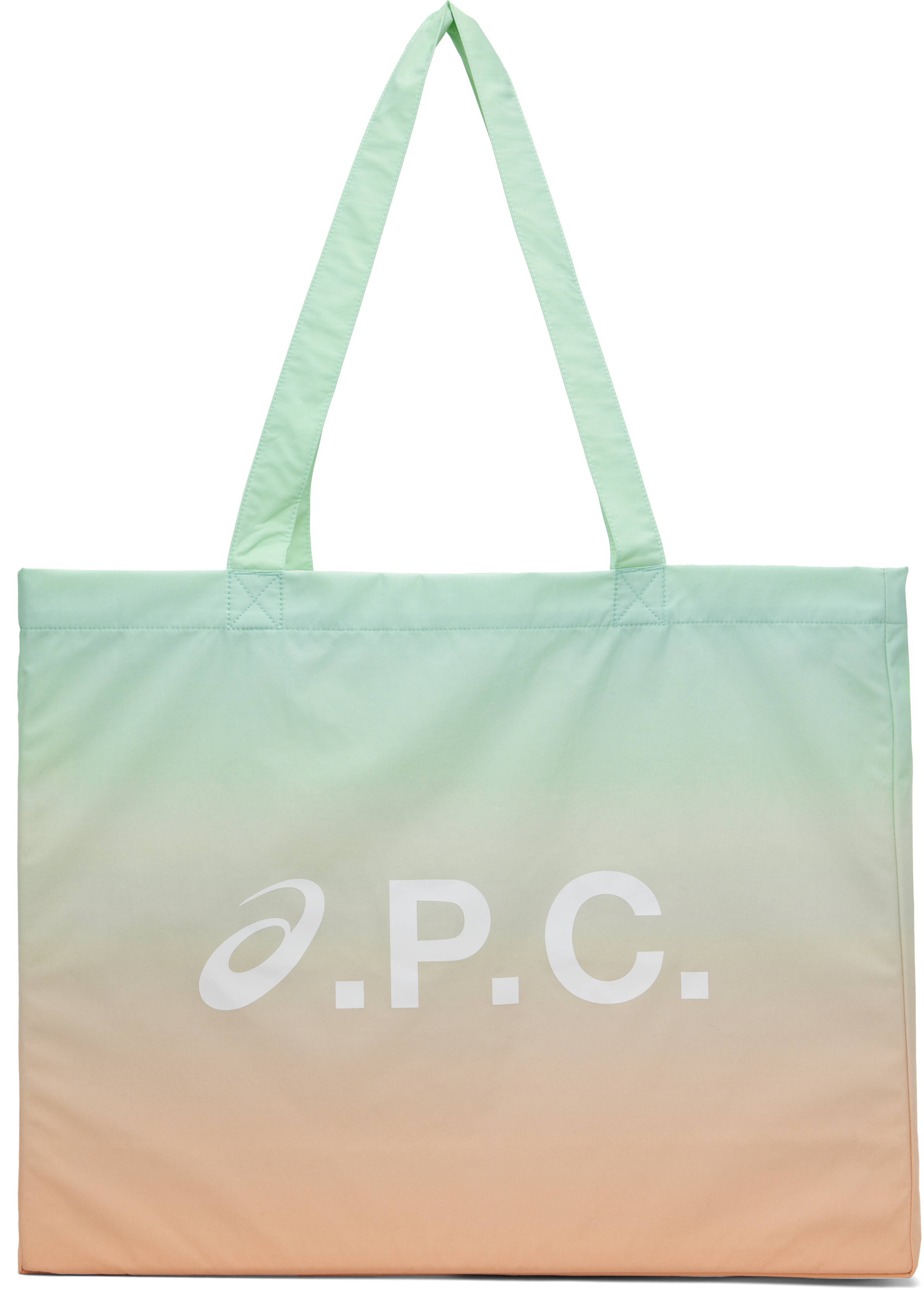 Apc Green & Orange Asics Edition Diane Tote In Saa Multicolore