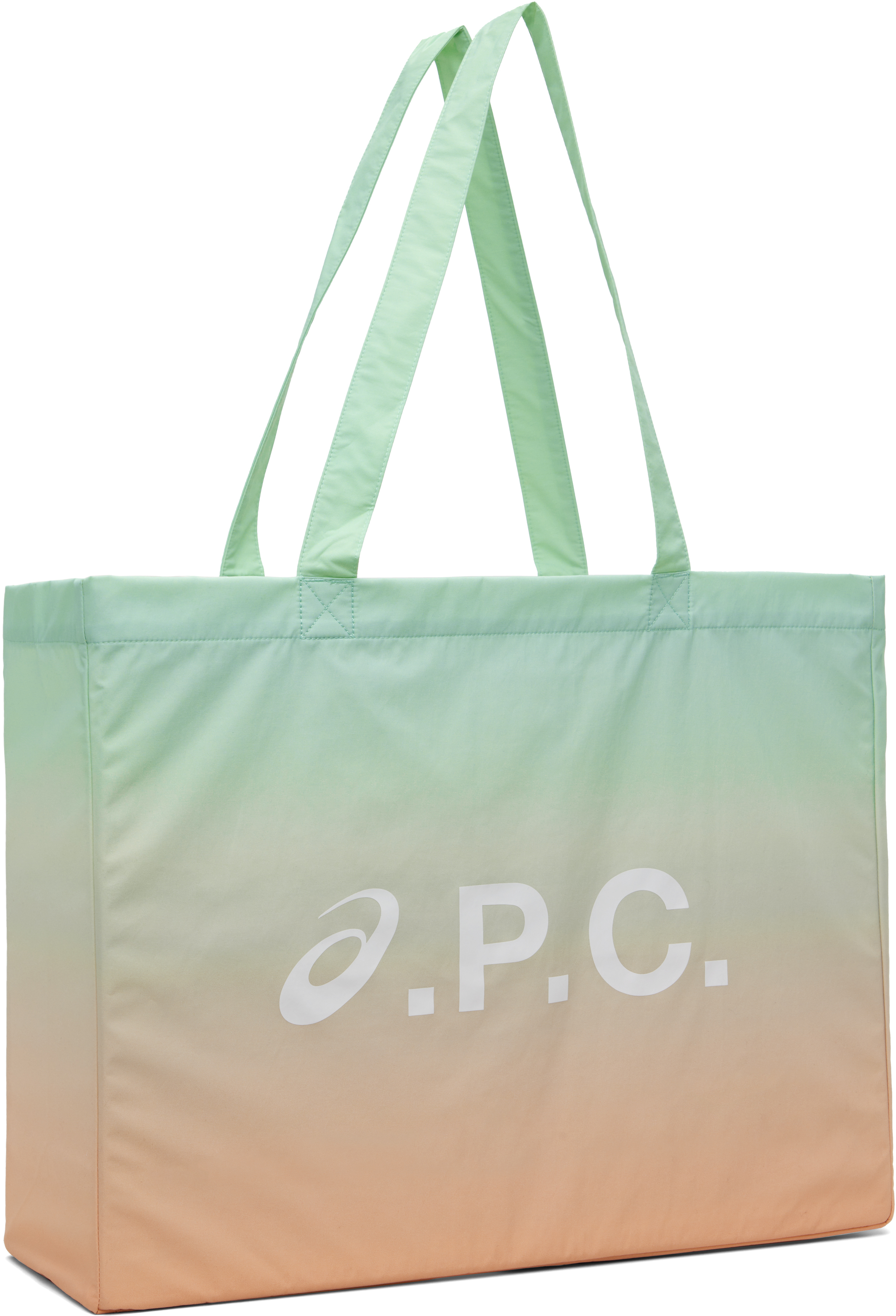 Apc Green & Orange Asics Edition Diane Tote In Saa Multicolore