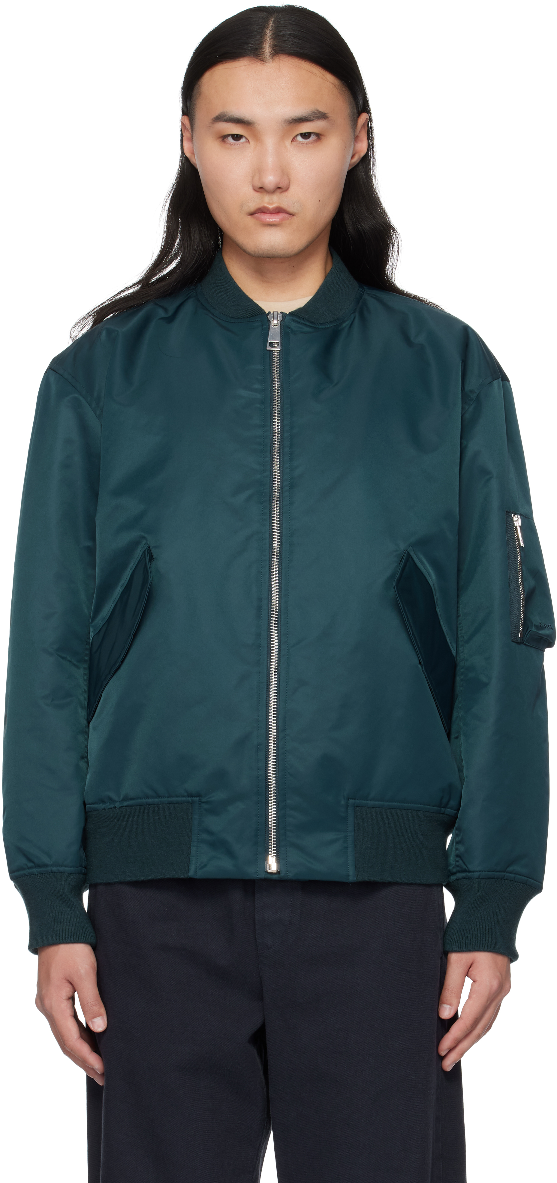 A. P.C. Blue Logan Bomber Jacket