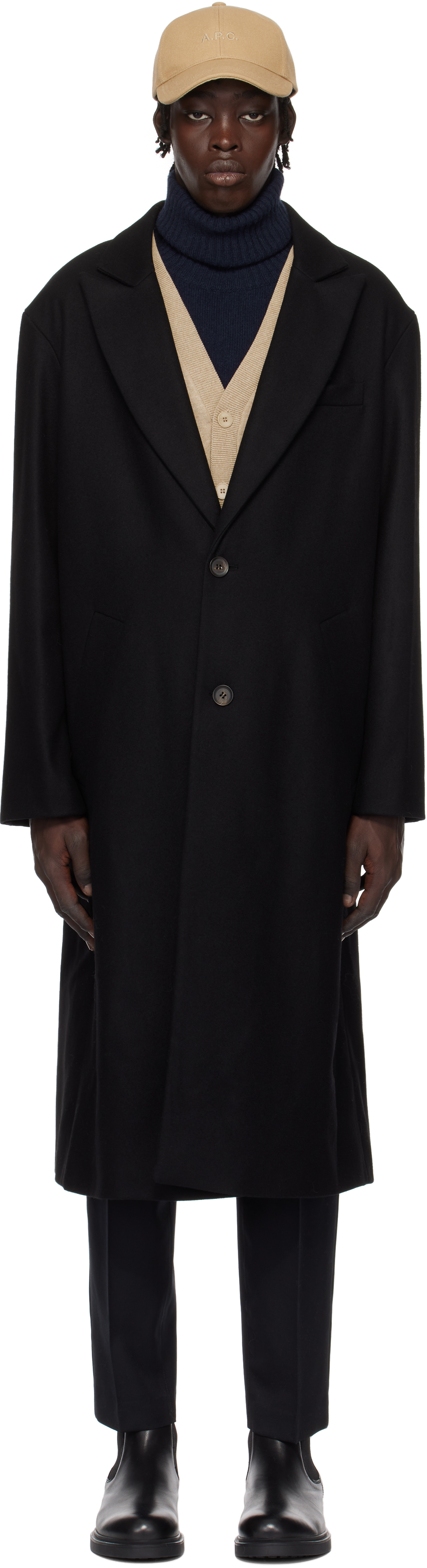 A. P.C. Black Charles Coat