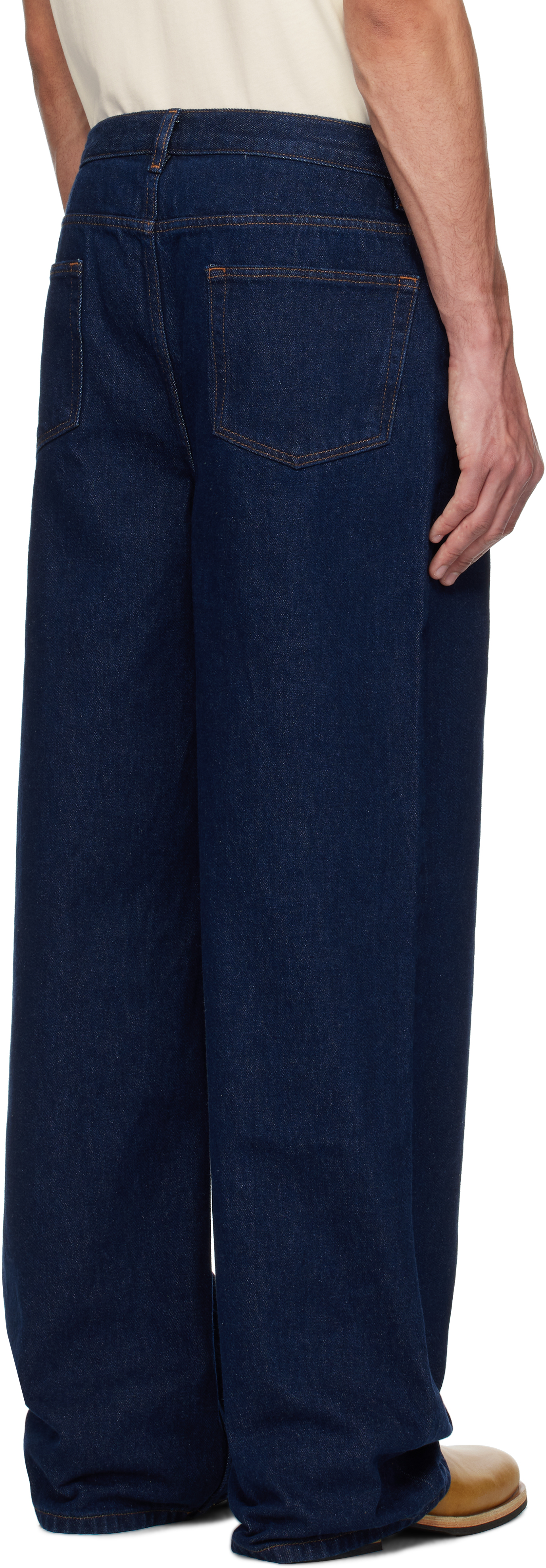 Apc Navy Aaron Jeans In Ial Washed Indigo