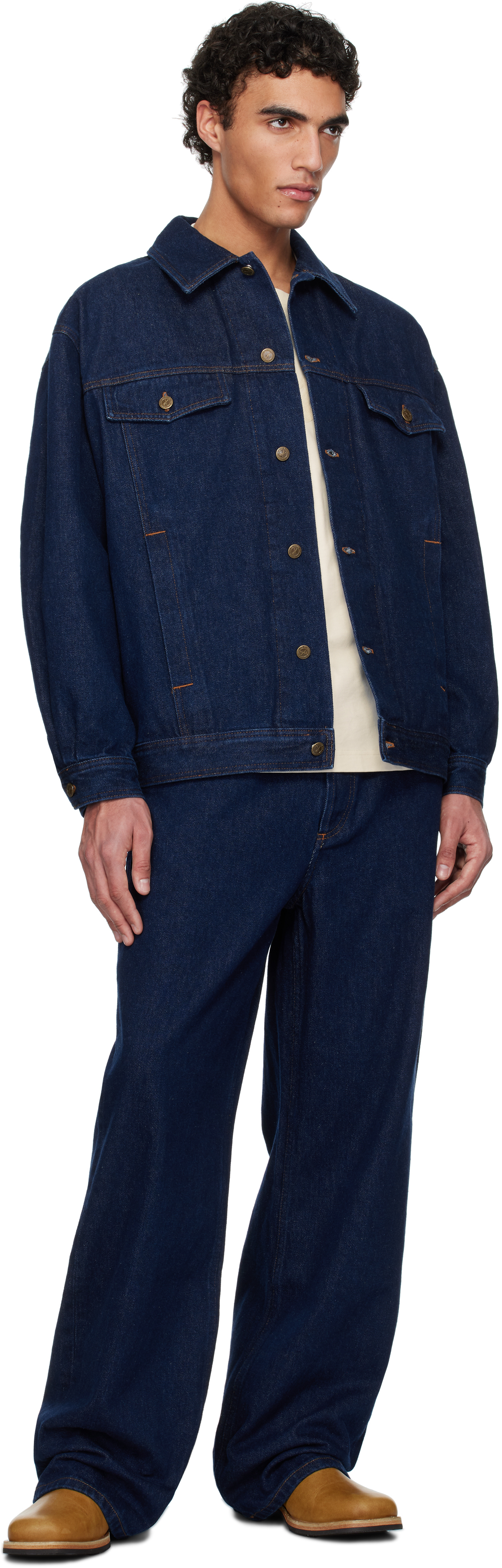 Apc Navy Aaron Jeans In Ial Washed Indigo