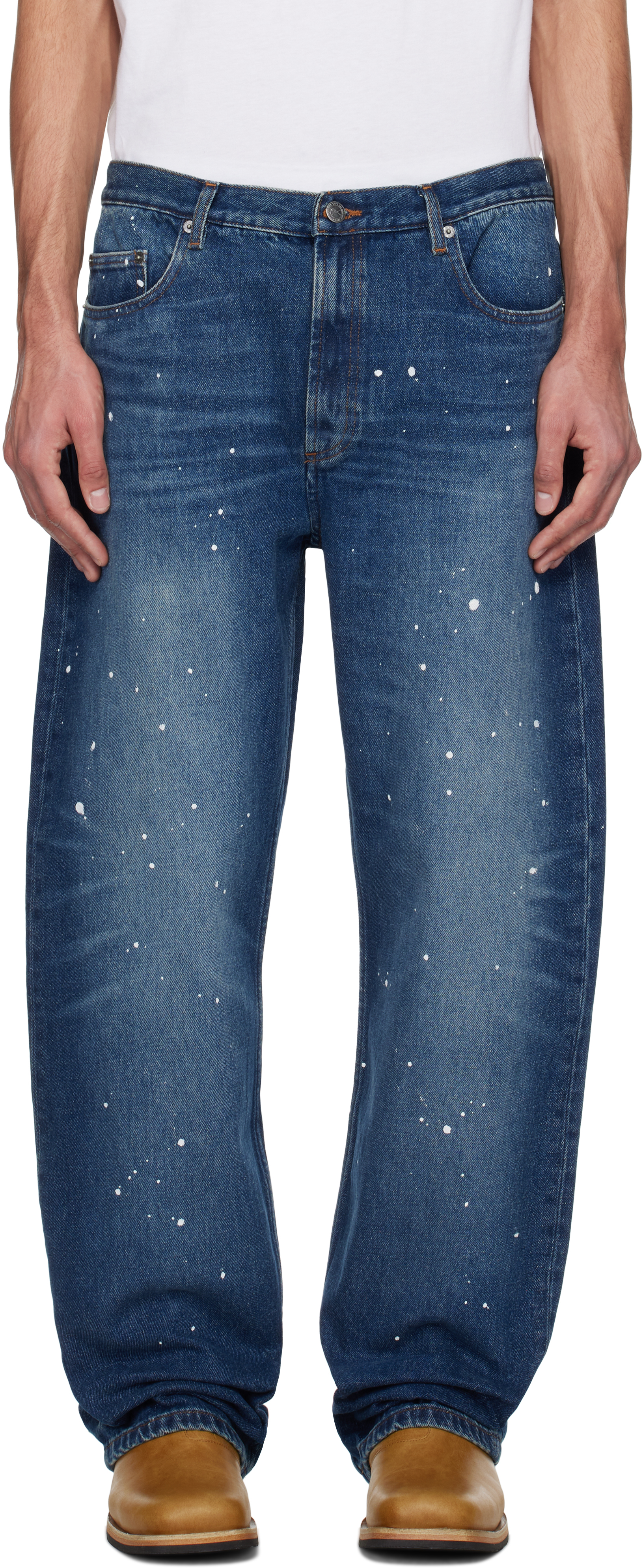 A.P.C. サイズ56 A.P.C.: Blue Relaxed Jeans | SSENSE