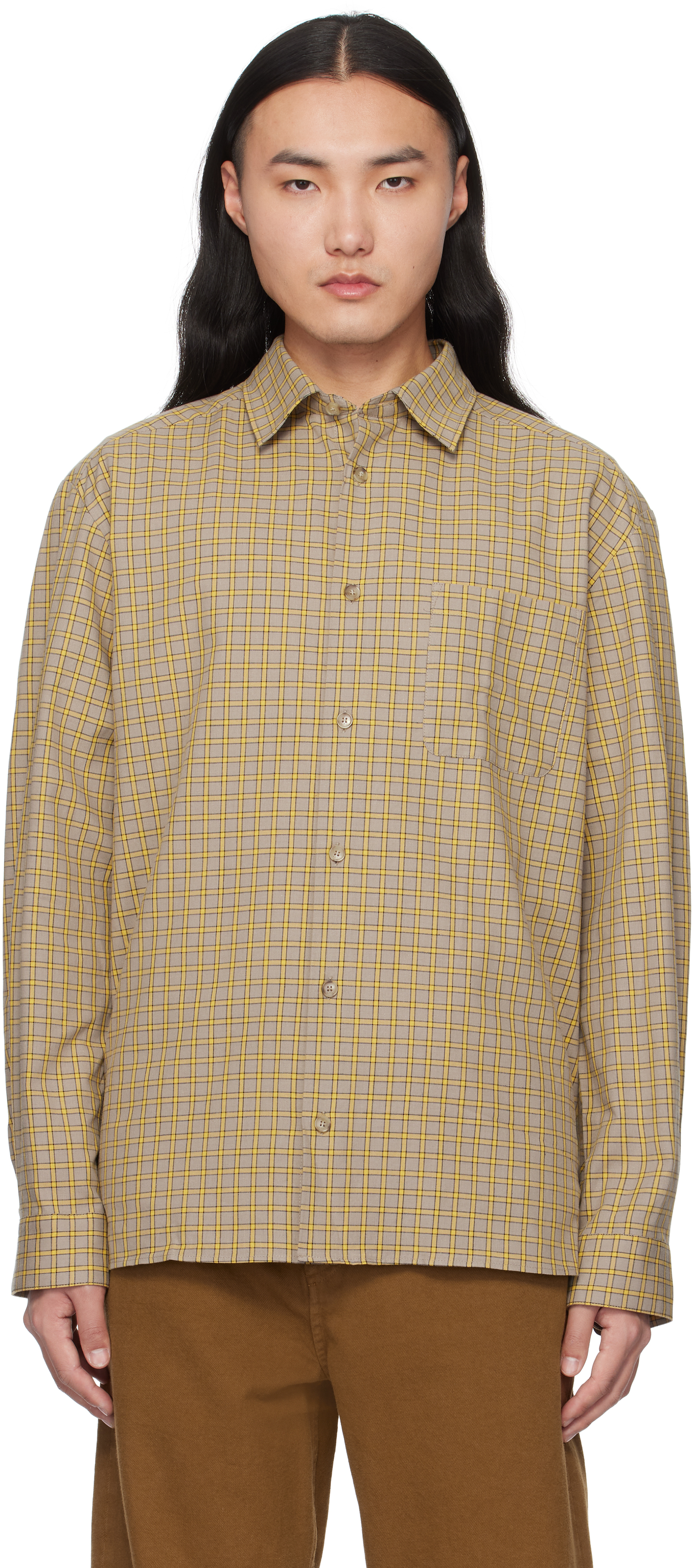 A. P.C. Beige & Yellow Malo Shirt