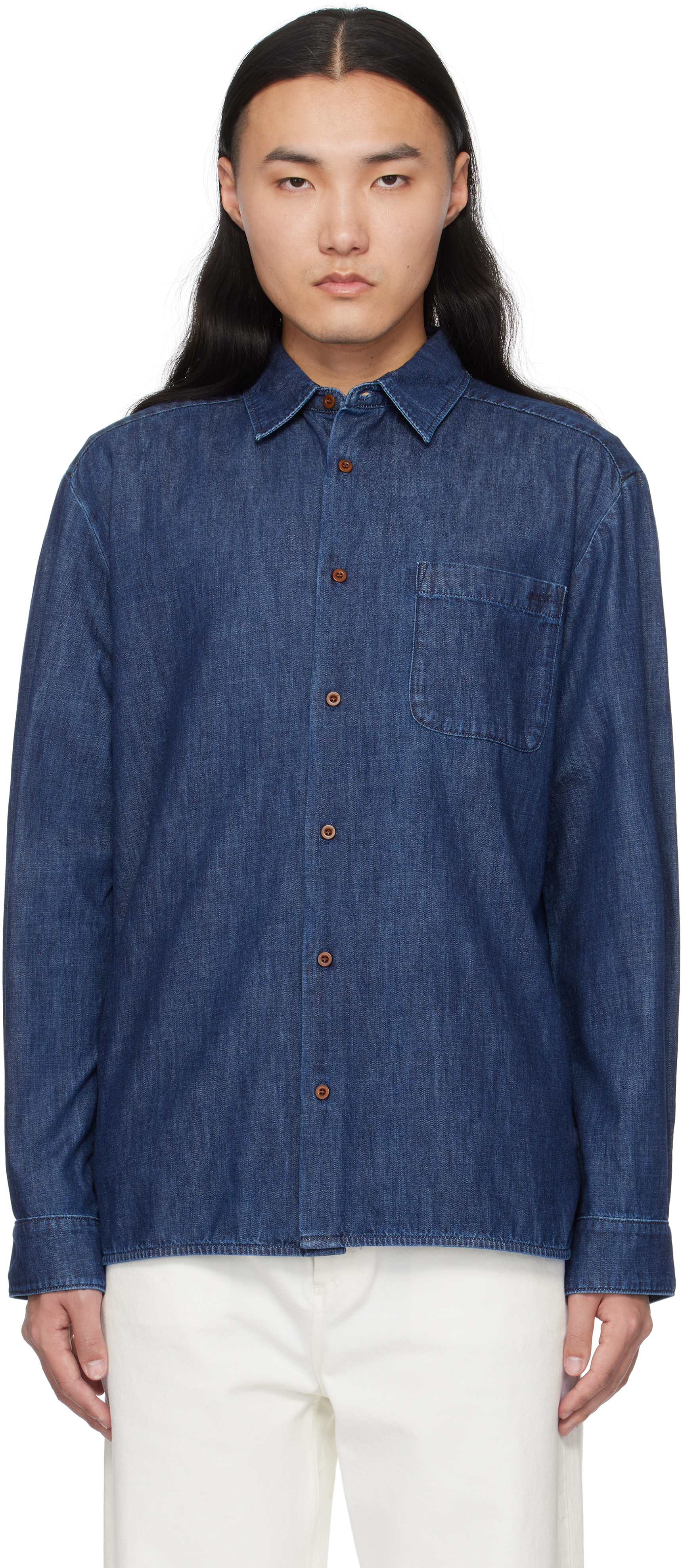 A.P.C - UOMO  A.P.C. Chest Patch Denim Shirt | italist