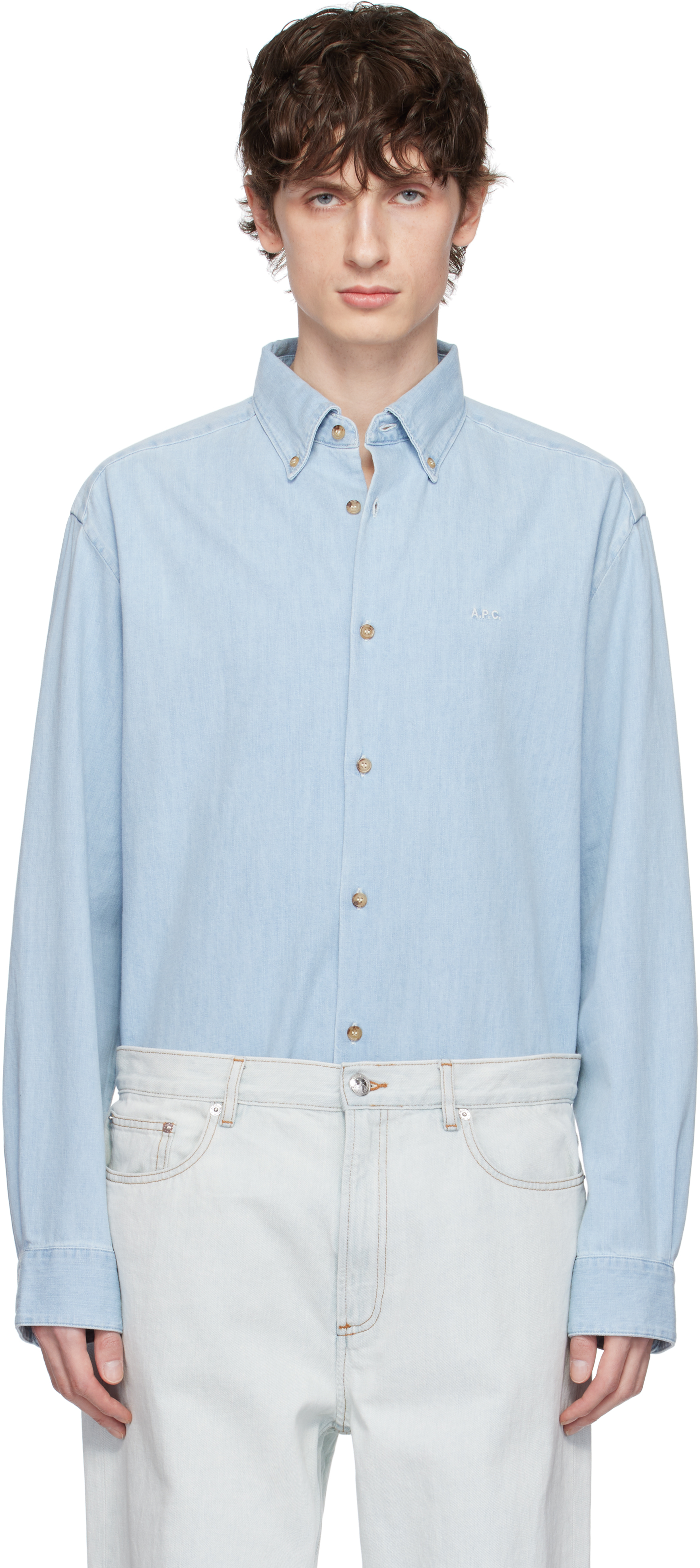 A. P.C. Blue Mathias Denim Shirt
