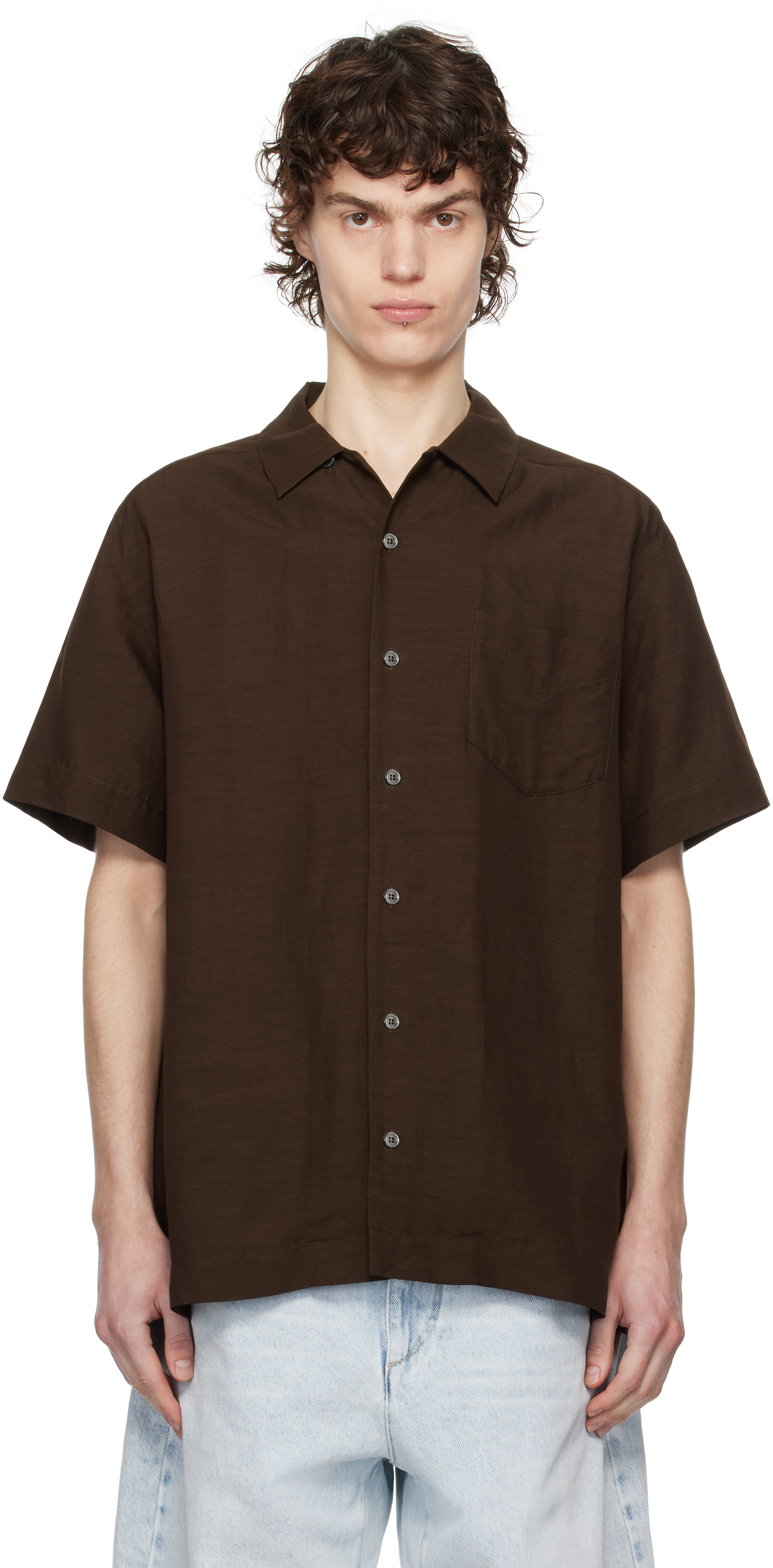 A.P.C.: Brown Roy Shirt | SSENSE