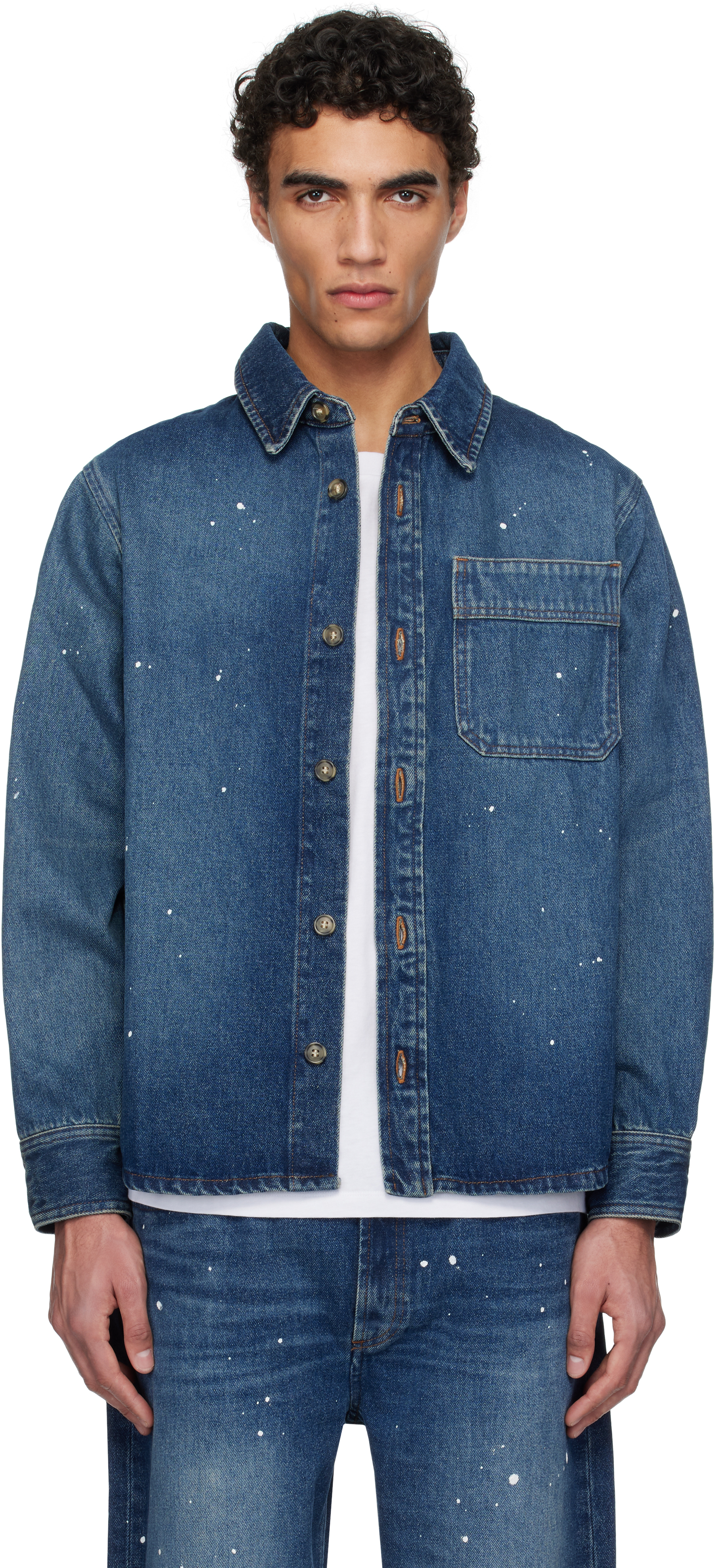 A. P.C. Blue Basile Denim Shirt