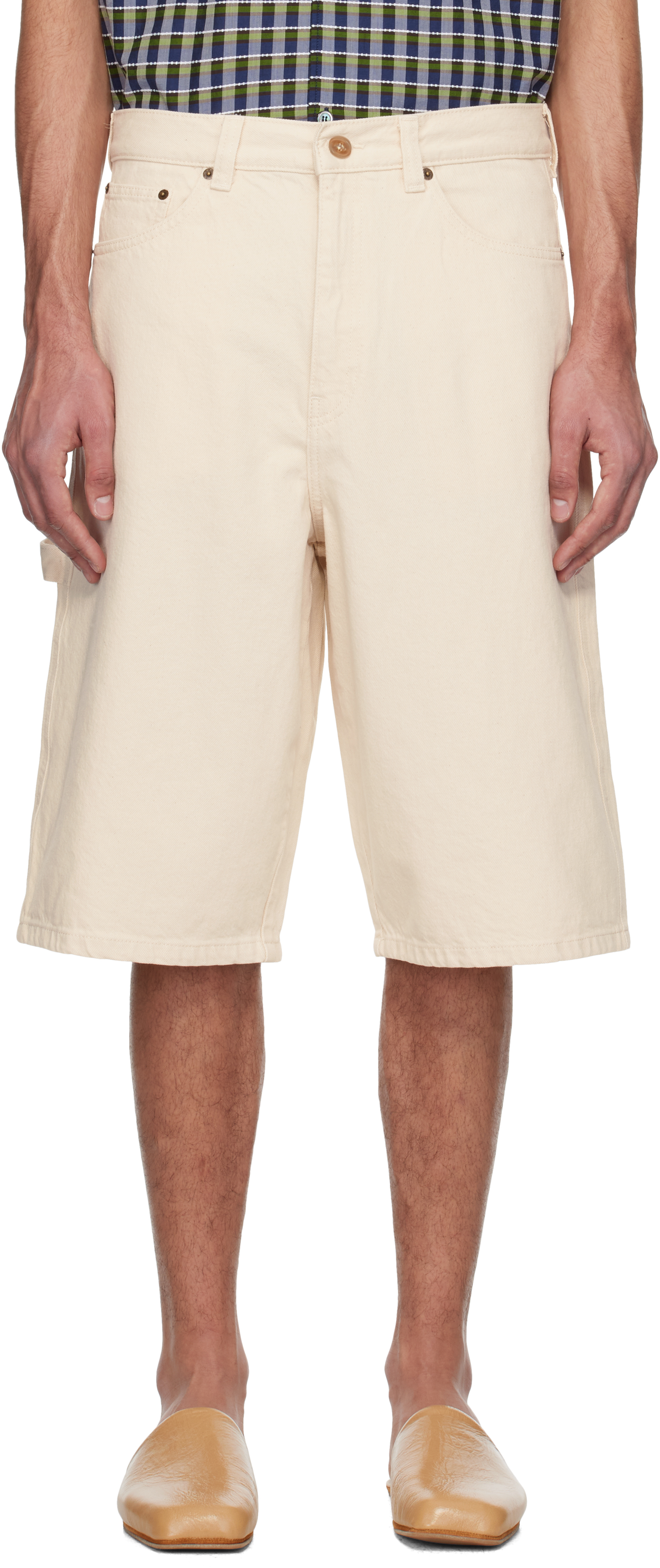 A. P.C. Off-White Westland Denim Shorts