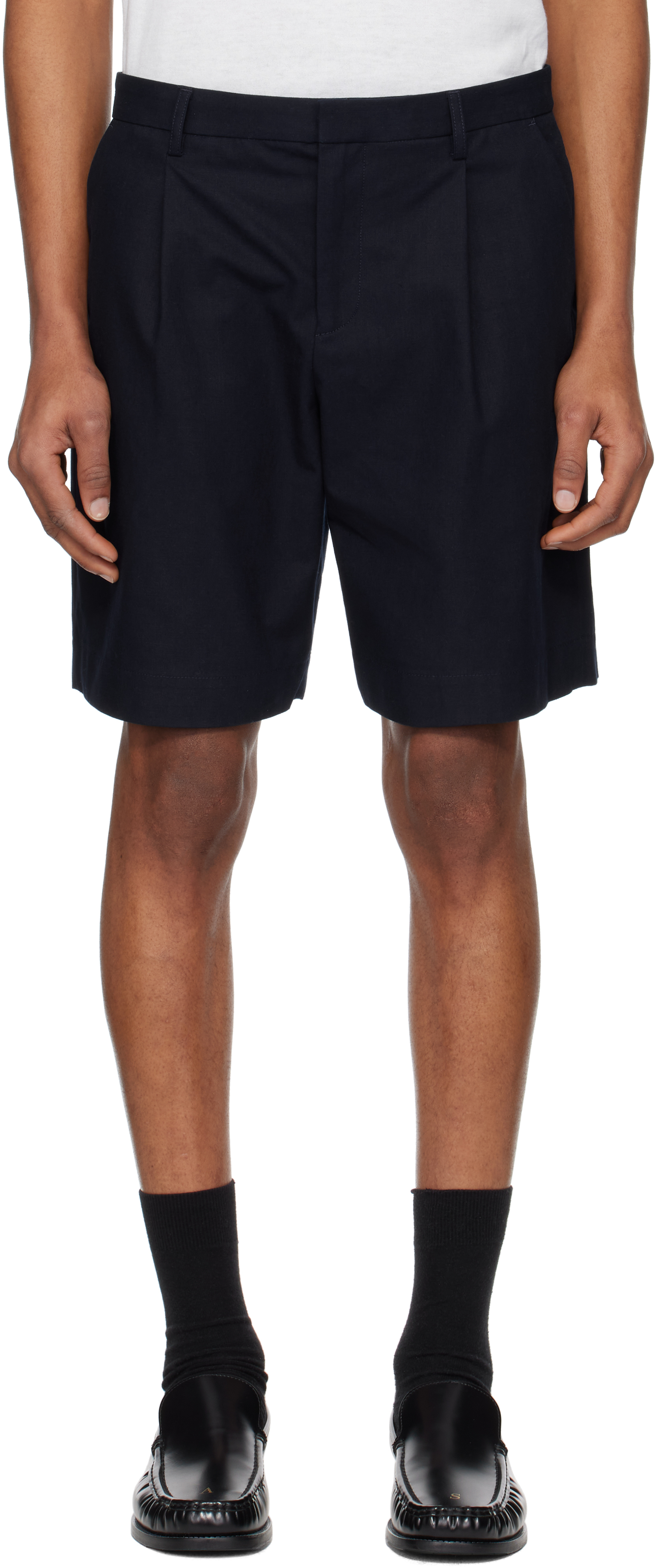 A. P.C. Navy Crew Shorts