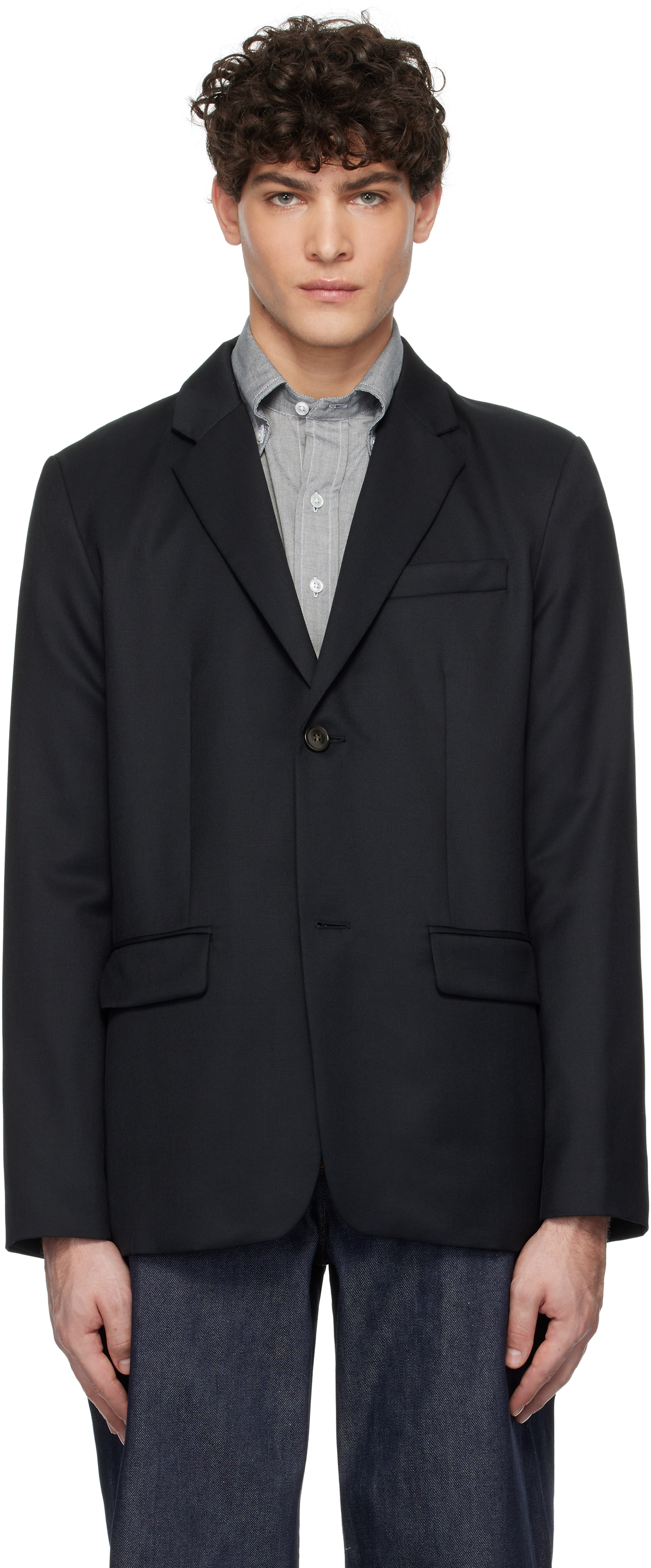 A.P.C - UOMO  A.P.C.: Black Harry Blazer | SSENSE