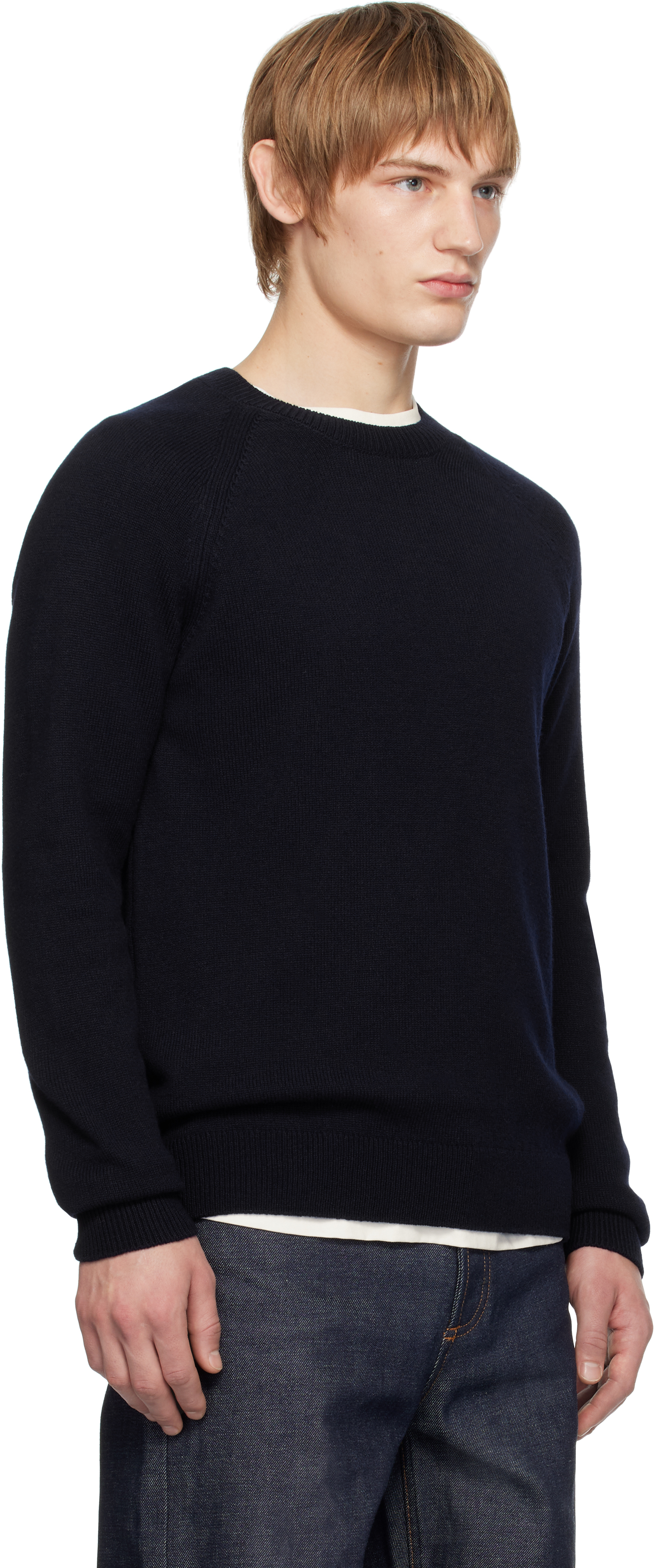 Apc Navy Pierre Sweater In Iak Dark Navy