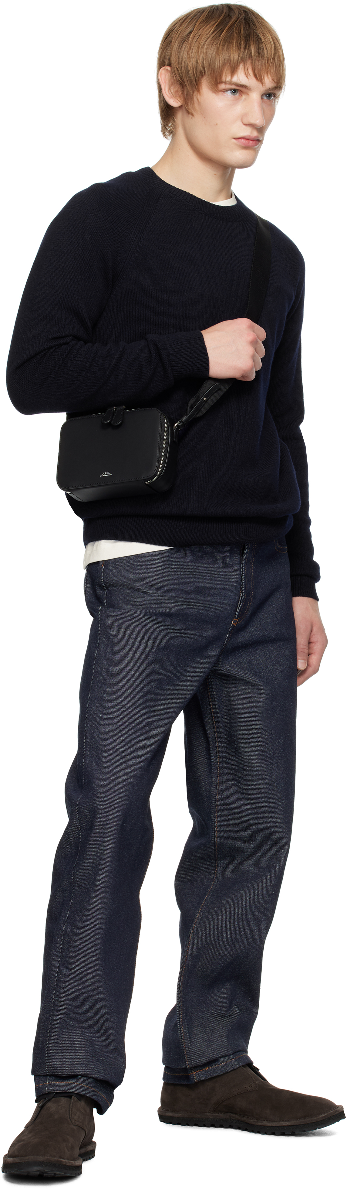 Apc Navy Pierre Sweater In Iak Dark Navy