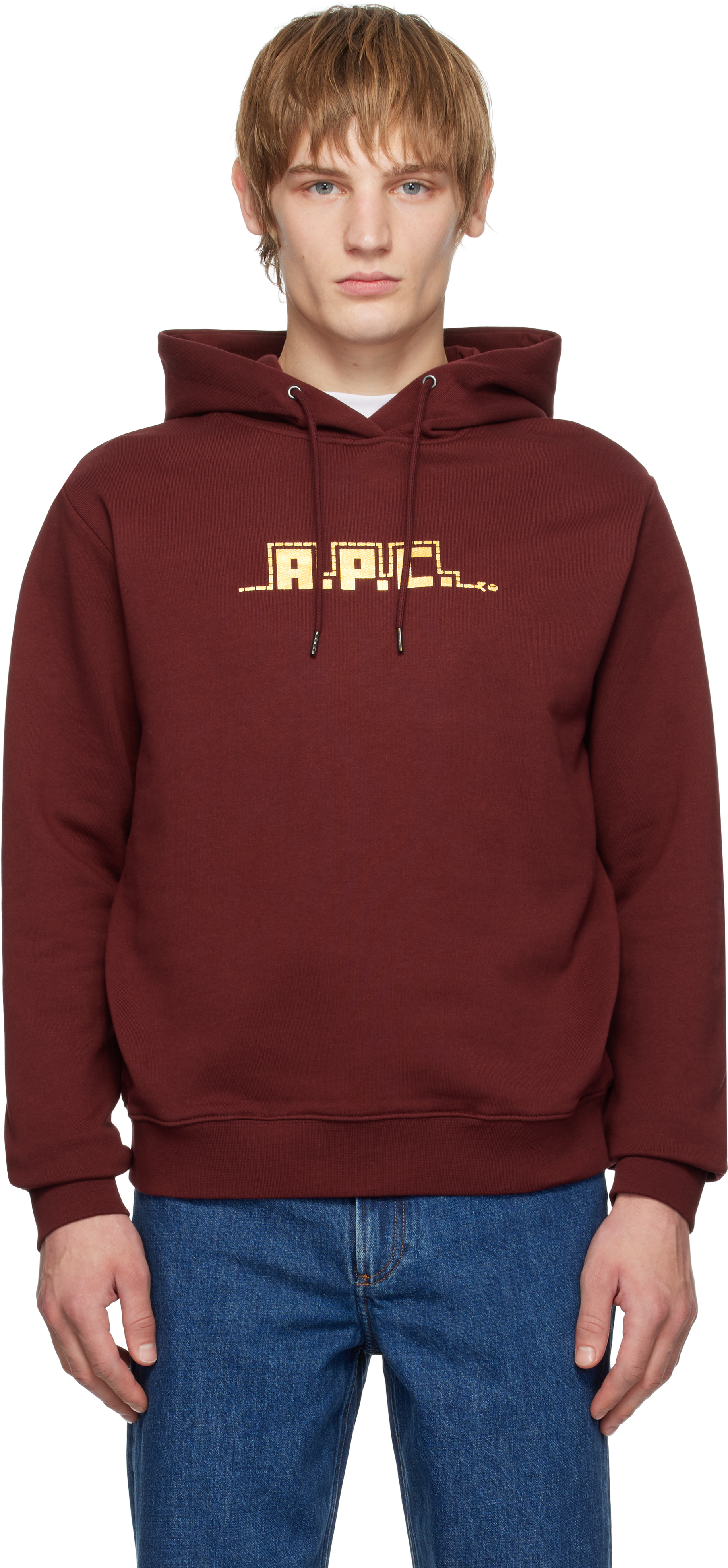 A. P.C. Burgundy Snake Hoodie