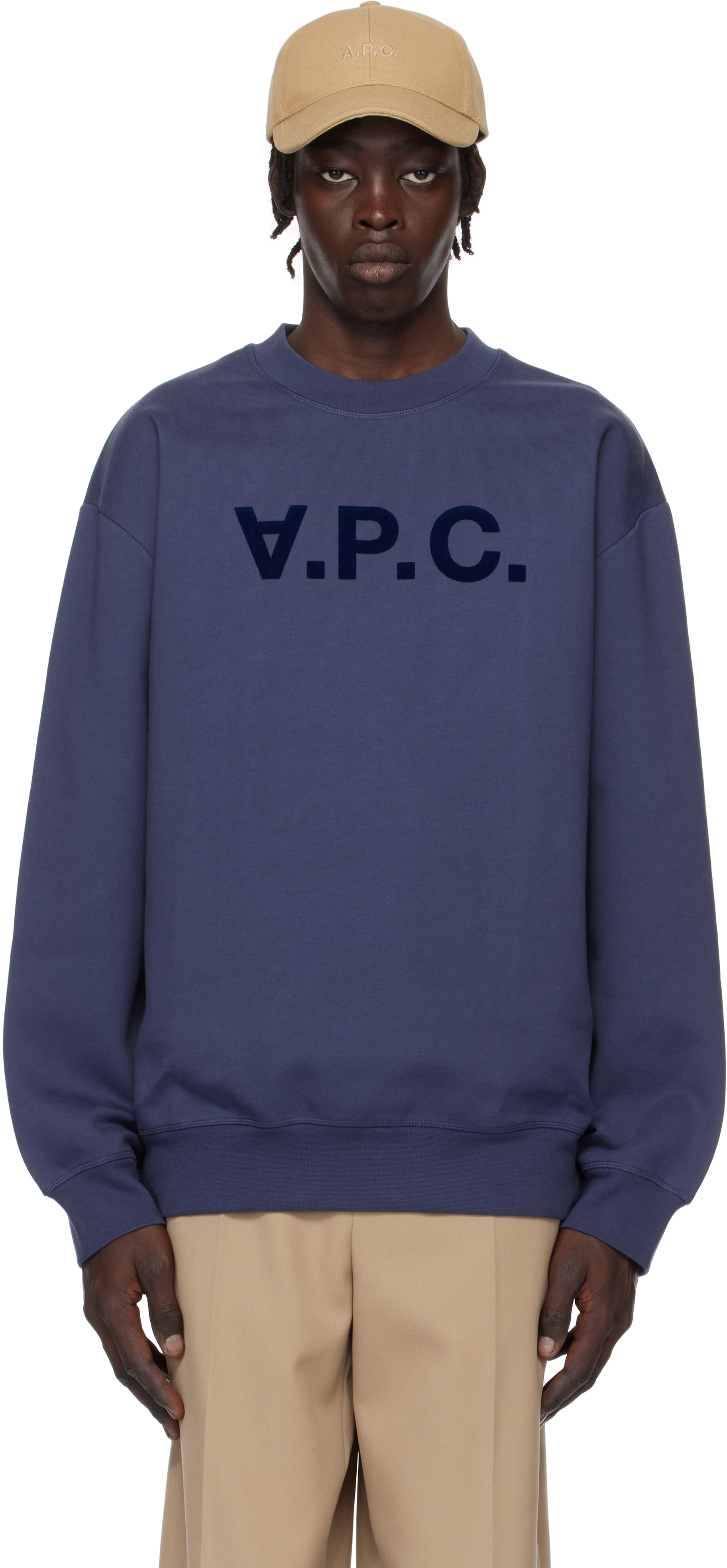 A.P.C.: Navy Oversize Grand 'VPC' Sweatshirt | SSENSE