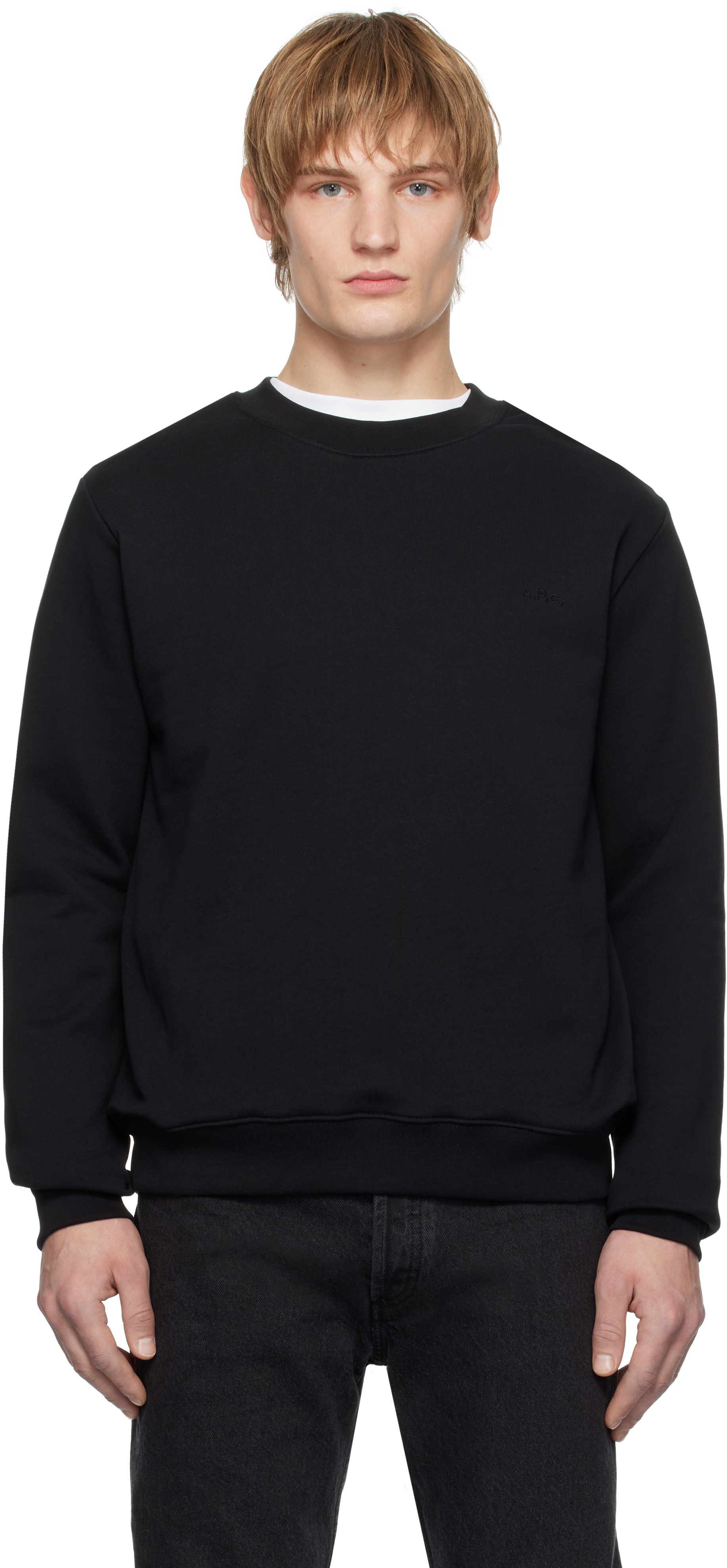 A. P.C. Black Standard 'A. P.C.' Brodé Sweatshirt