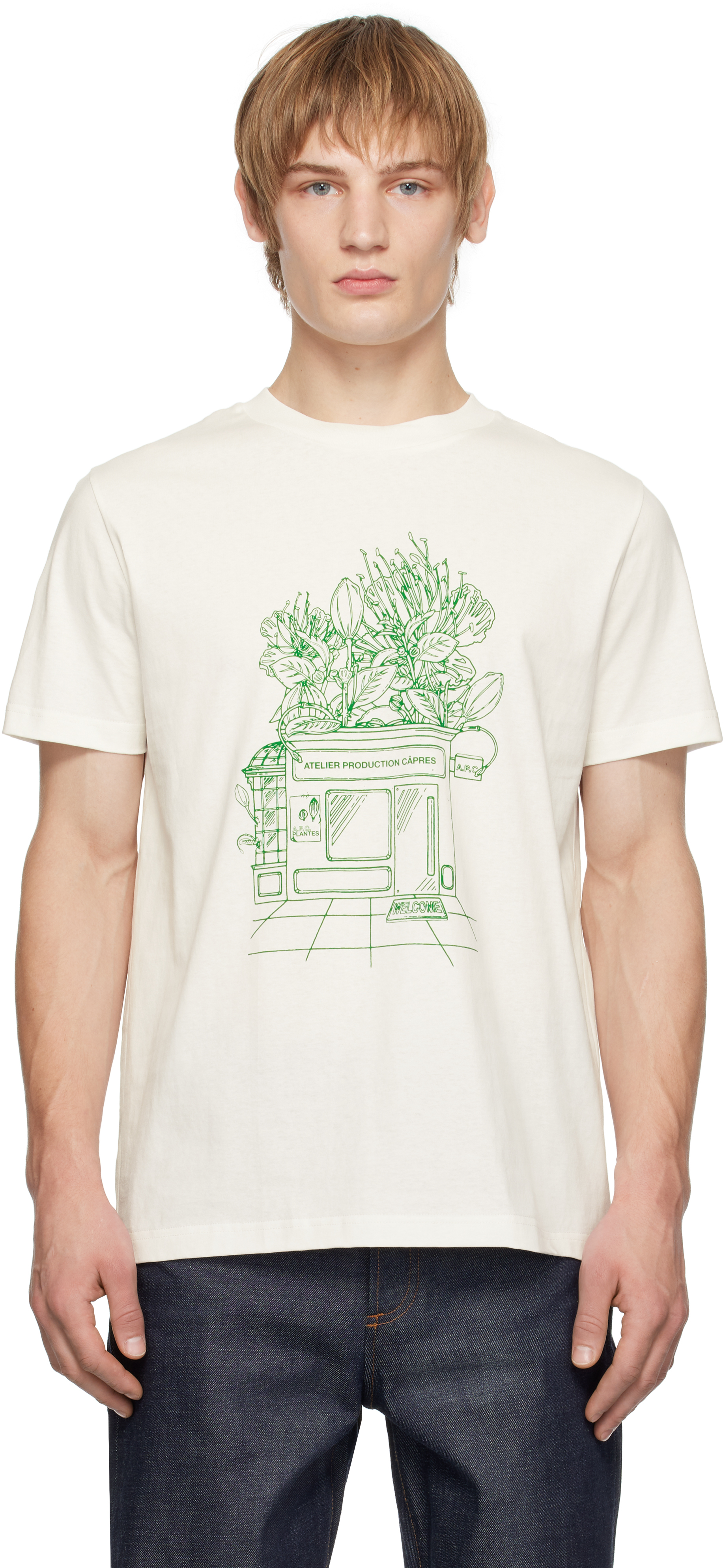 ☆送料・関税込☆A.P.C.★White Cotton T-Shirt Tシャツ★ White Magasin T-shirt by A.P.C. on Sale
